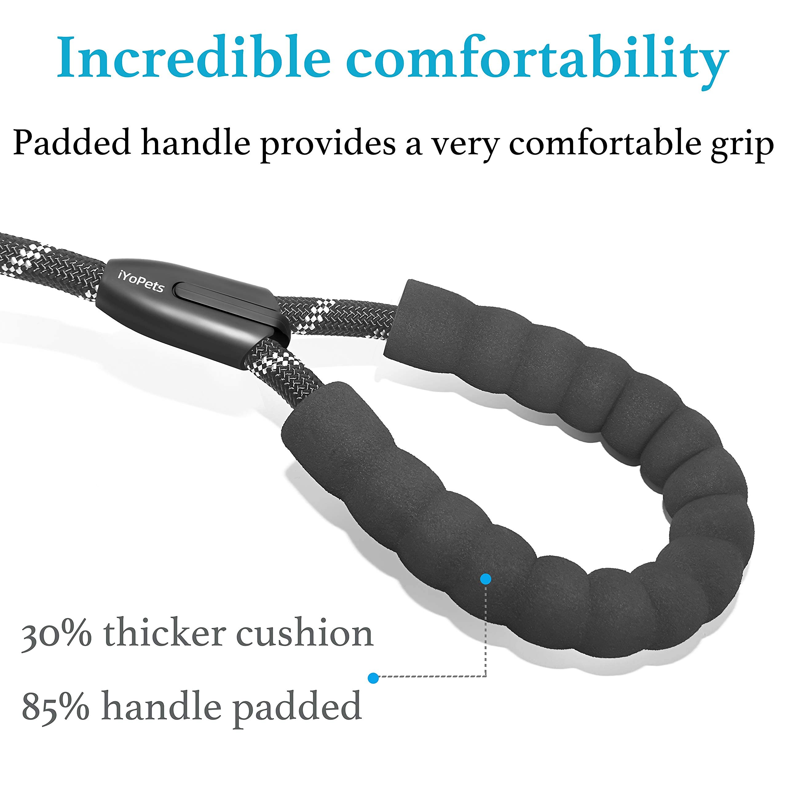 Iyopets Double Dog Leash With Two Extra Traffic Handles, 360 Swivel No Tangle Dual Dog Walking Leash, Comfortable Shock Absorbin