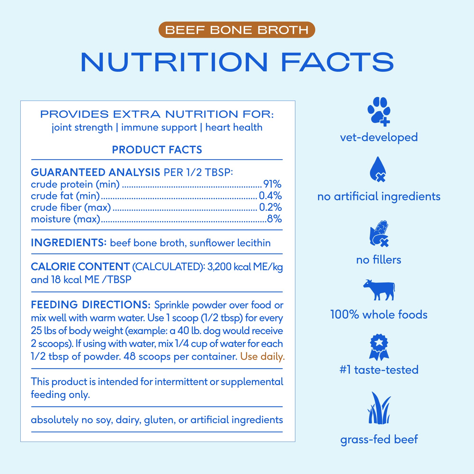 Native Pet Bone Broth for Dogs and Cats - Made with Real Beef Bone Broth, Dog Food Toppers for Picky Eaters- Provides Extra Hydr