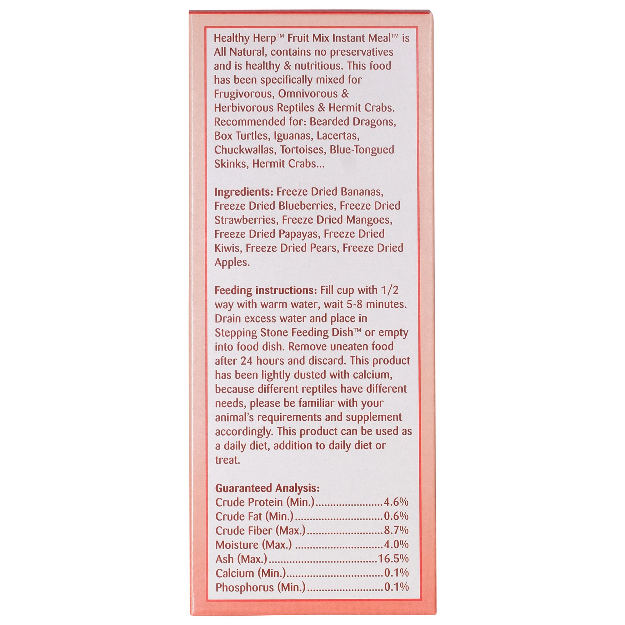 Healthy Herp Fruit Mix Instant Meal Reptile Food - Bearded Dragon Accessories & Bearded Dragon Food - Nutritious Blend for Beard
