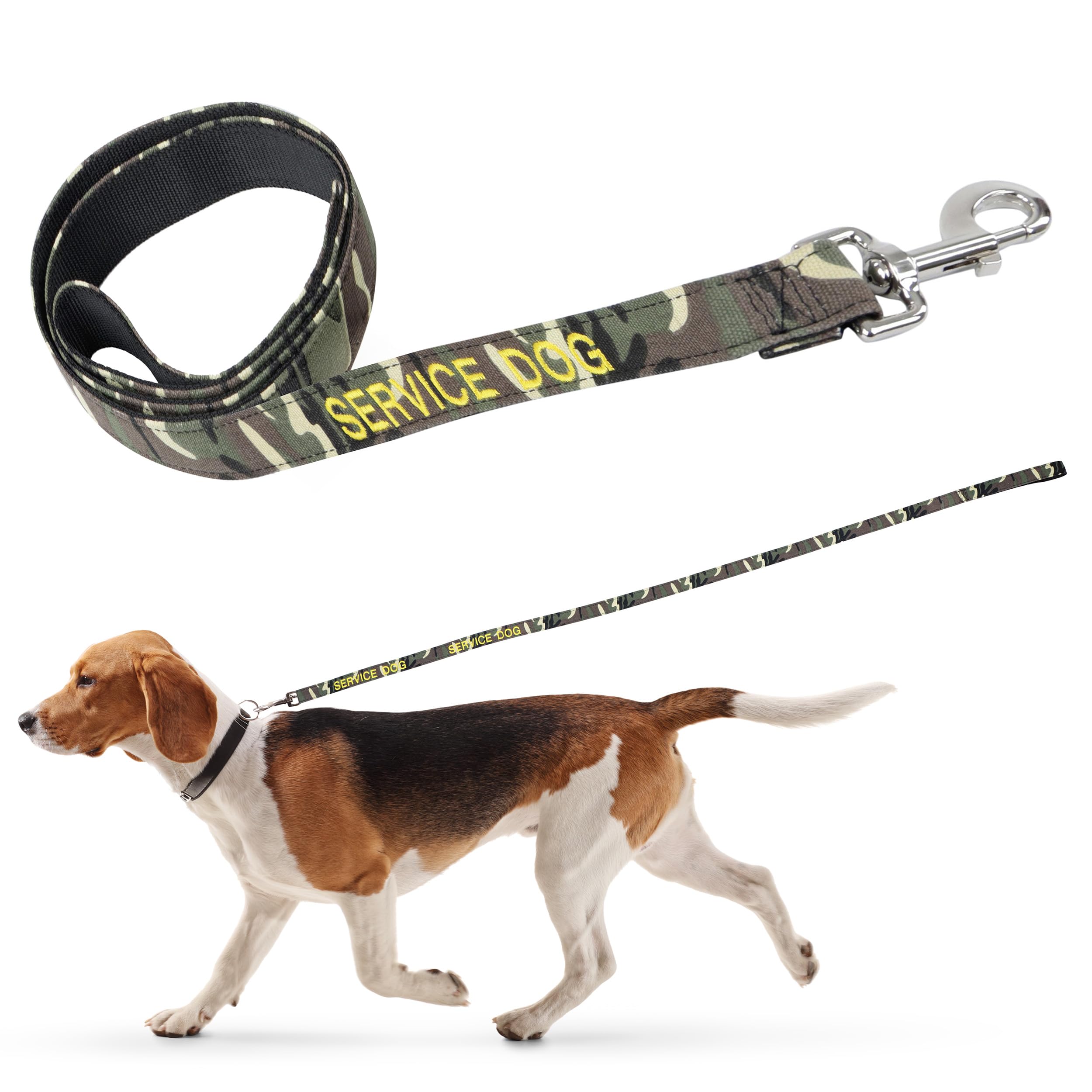 Mondo Medical Service Dog Leash - 5Ft Camo Canvas Service Dog Lead For Emotional Support Animals