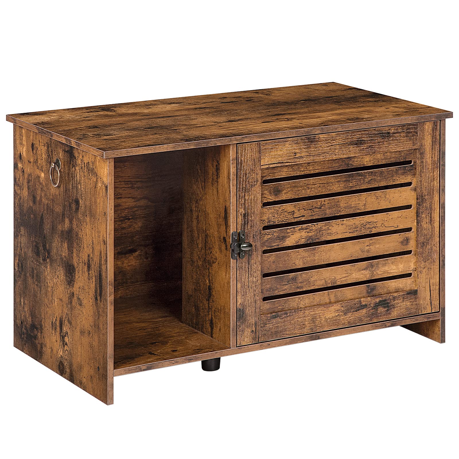 Hoobro Cat Litter Box Enclosure, Hidden Litter Box Furniture With Louvered Door, Spacious Hidden Litter Cabinet With Divider, Ca