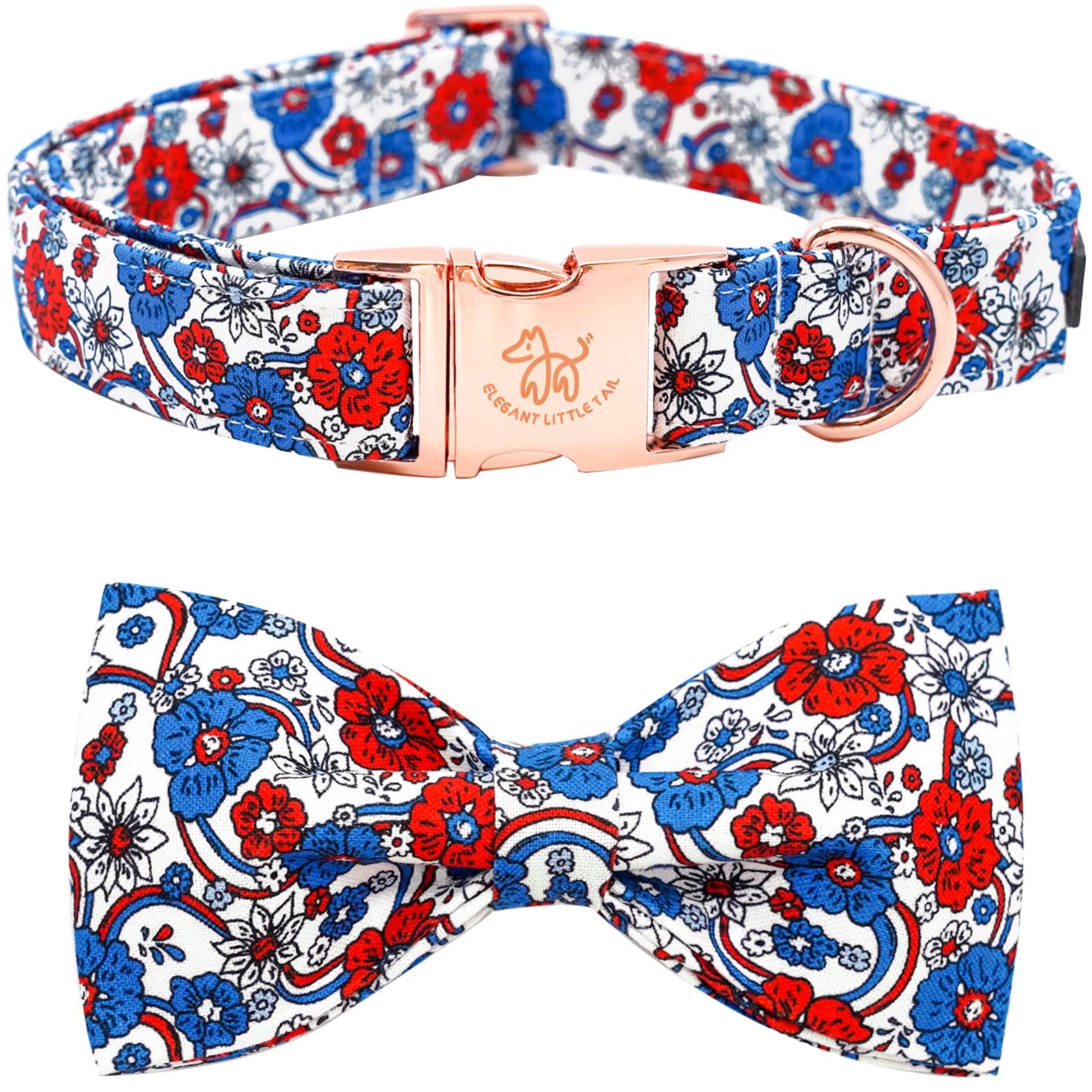 Elegant Little Tail Independence Dog Collar, 4Th Of July Patriotic Holiday Bowtie Dog Collars Holiday Pet Gift Adjustable Soft P