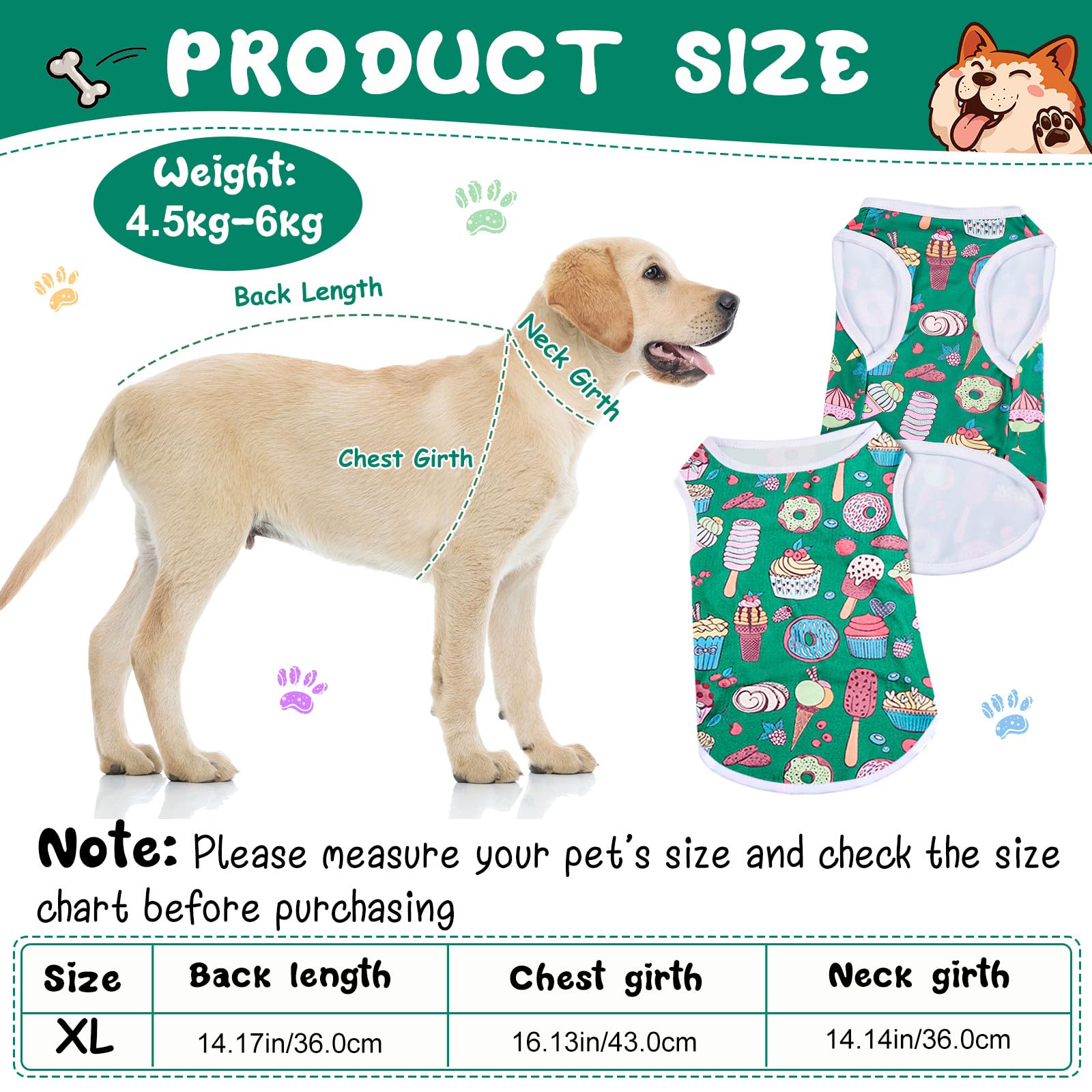 Saintrygo 10 Pcs Lovely Puppy Shirts Print Dog Clothes Breathable Pet Cartoon Dog Shirt Clothes Sweatshirt For Puppy Cat(X-Large
