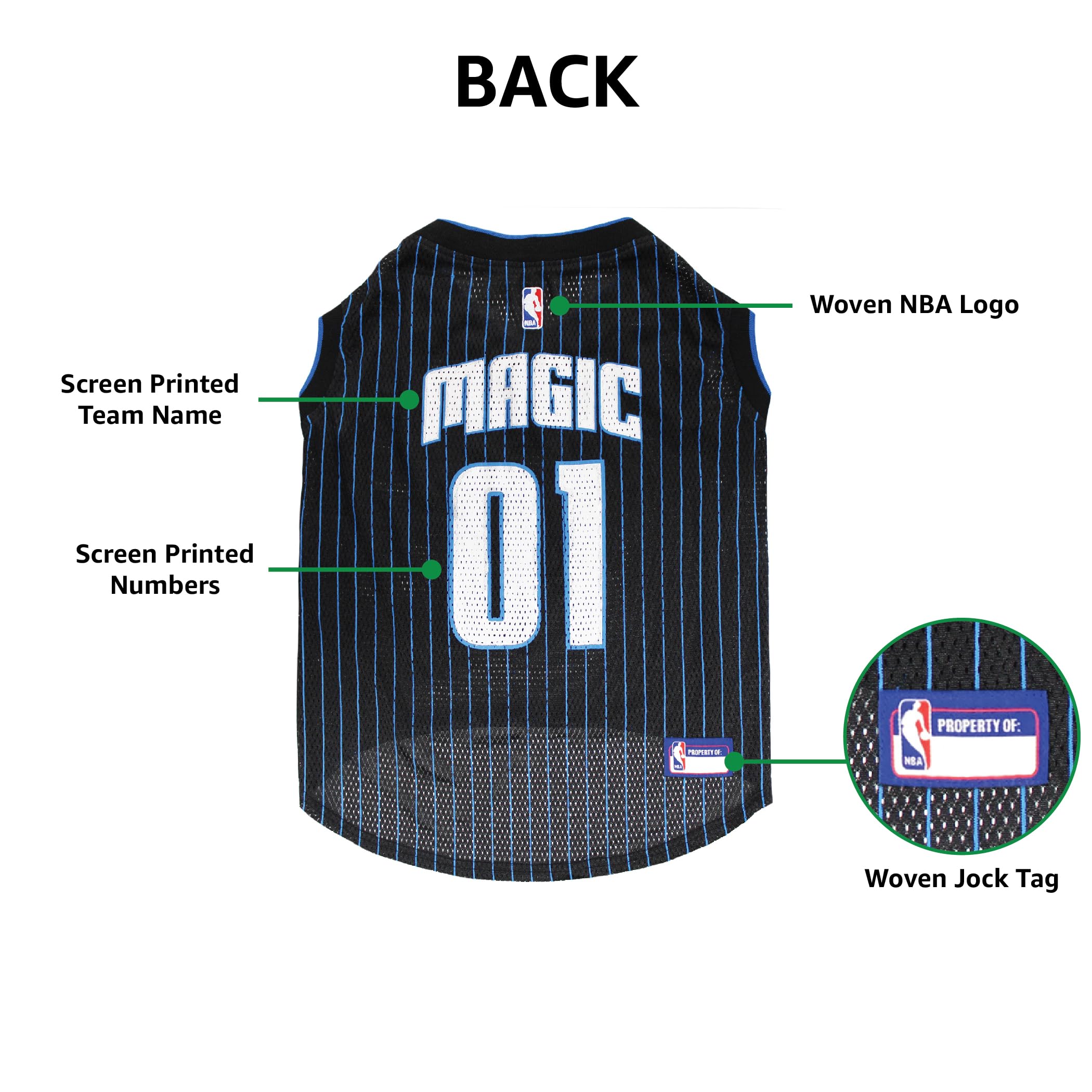 Pets First NBA ORLANDO MAGIC DOG Jersey, X-Large - Tank Top Basketball Pet Jersey