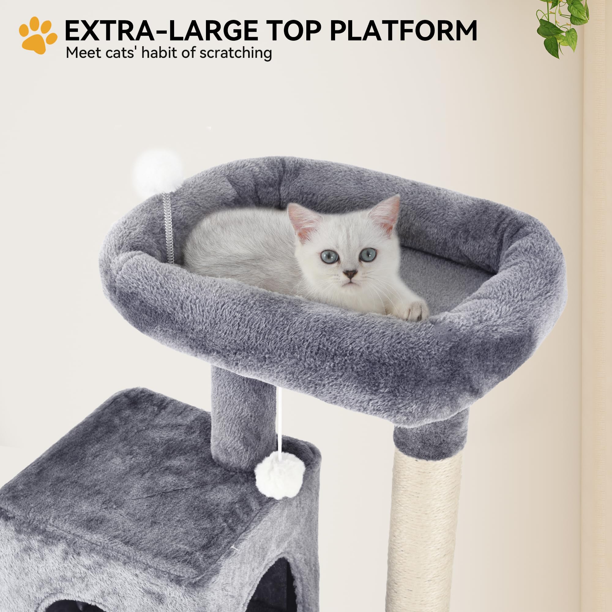 Yitahome 70.8In Cat Tree Tower For Indoor Cats, Multi-Level Cat Furniture With Scratching Posts,Cat Window Padded Plush Perch,Co