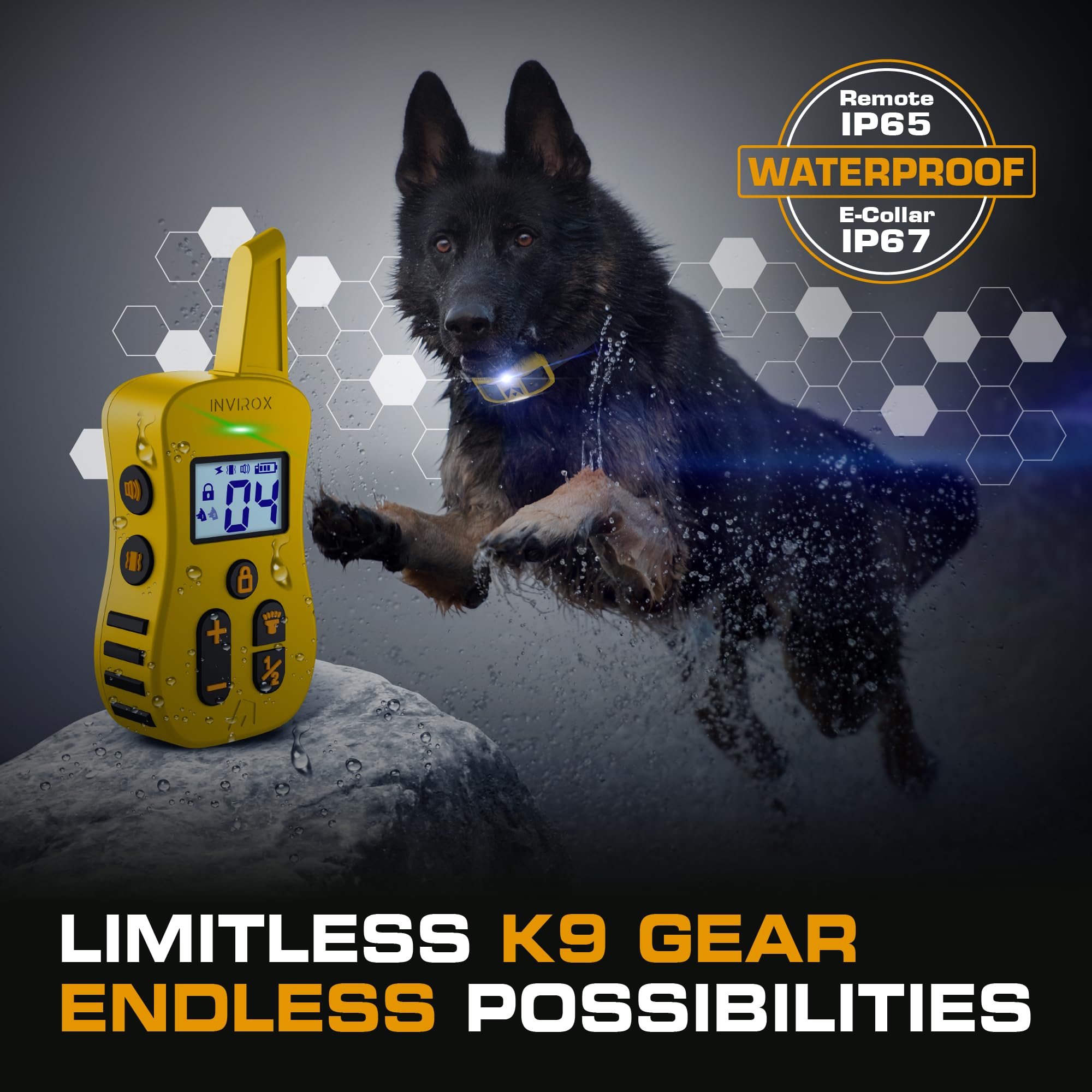 Invirox Dog Shock Collar With Remote Contol [Ultra K9] 124 Training Levels, 4 Powerful Modes With Night-Light And  Mile Range 10