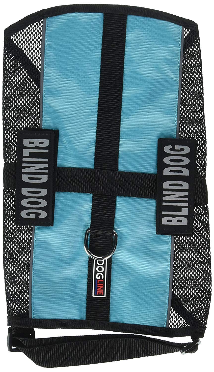 Dogline Maxaire Mesh Vest For Dogs And 2 Removable Blind Patches, 22'-29', Turquoise