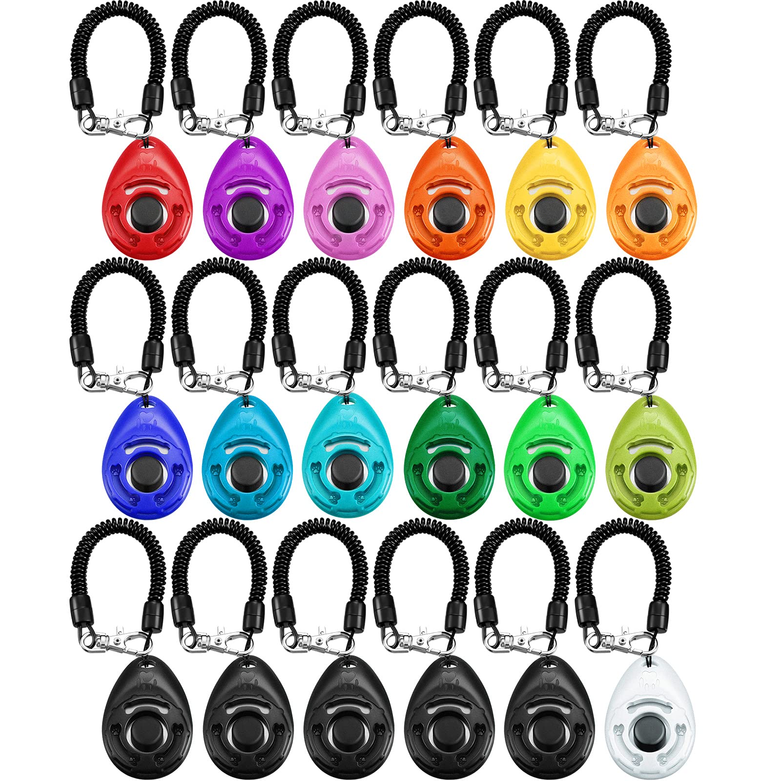 Frienda 18 Pieces Dog Training Clicker, Pet Behavioral Training Clickers With Wrist Strap For Dogs Cats Puppy Birds Horses(Multi