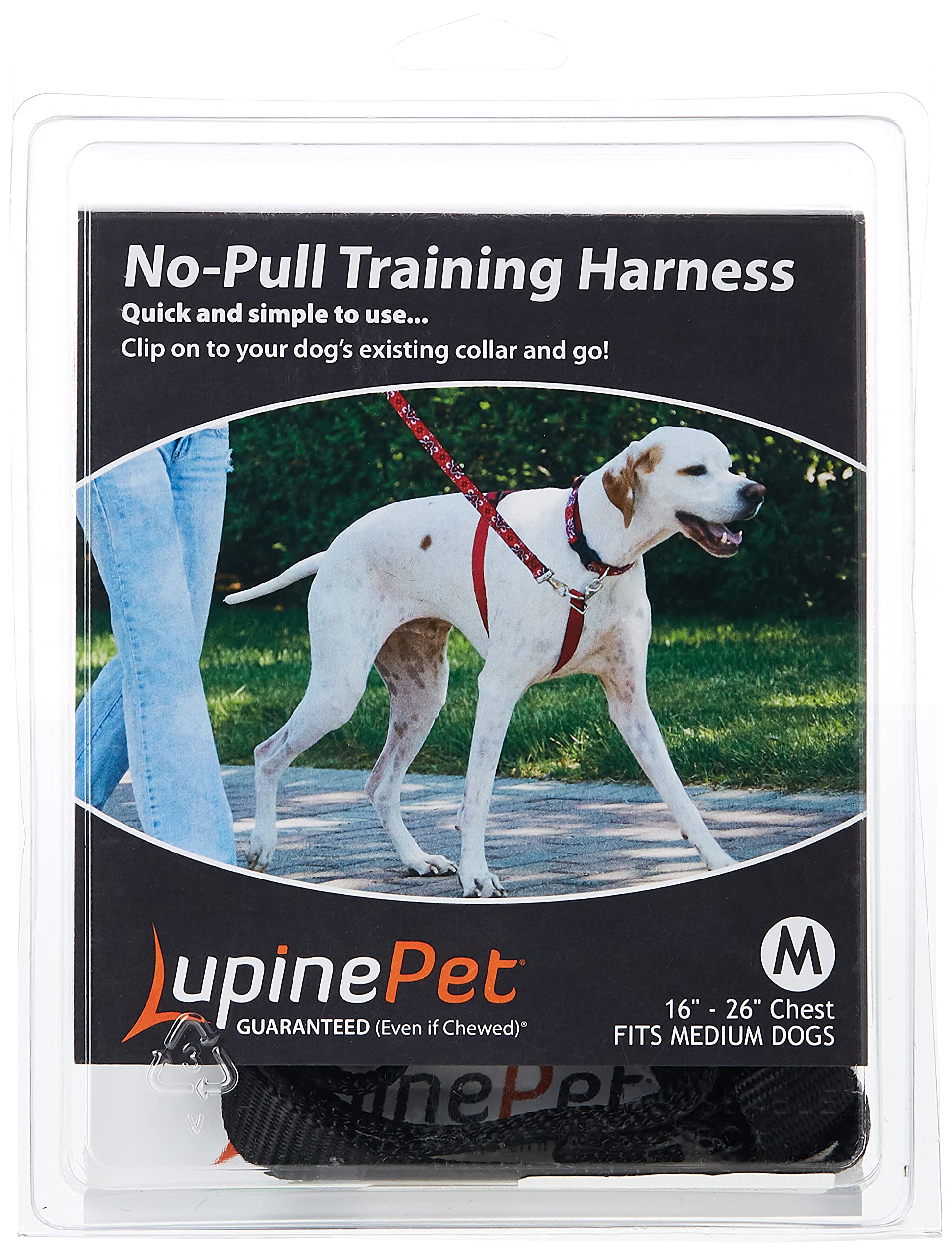 Lupinepet Basics 3/4' Black 16-26' No Pull Harness For Small-Medium Dogs