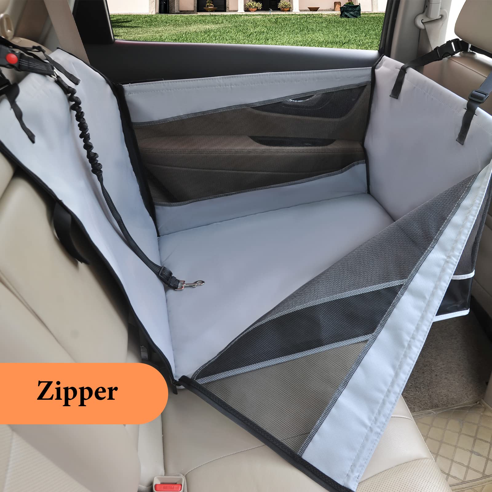 Dog Car Seat Medium Sized Dog, Car Seat For Dogs, Seat Extender With Waterproof Materials & Breathable Mesh, Dog Seat Belt For C