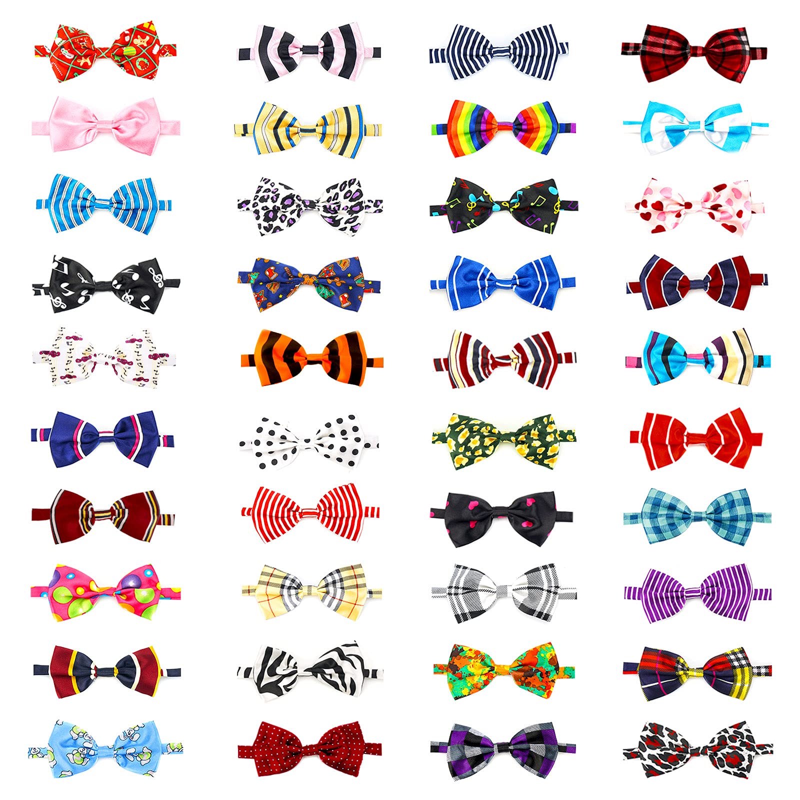 Dog Grooming Collar Bows, Segarty 40 Packs Bulk Pet Bow Ties With Adjustable Dog Bowtie Collar For Small Medium Dogs