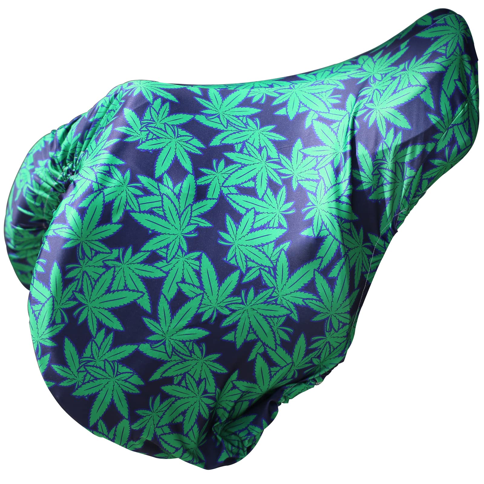 Harrison Howard Stretchy Saddle Cover Keep Saddle Scratch-And-Dust Free Multi-Prints Gp/Cc Saddle Cover-Live Leaf