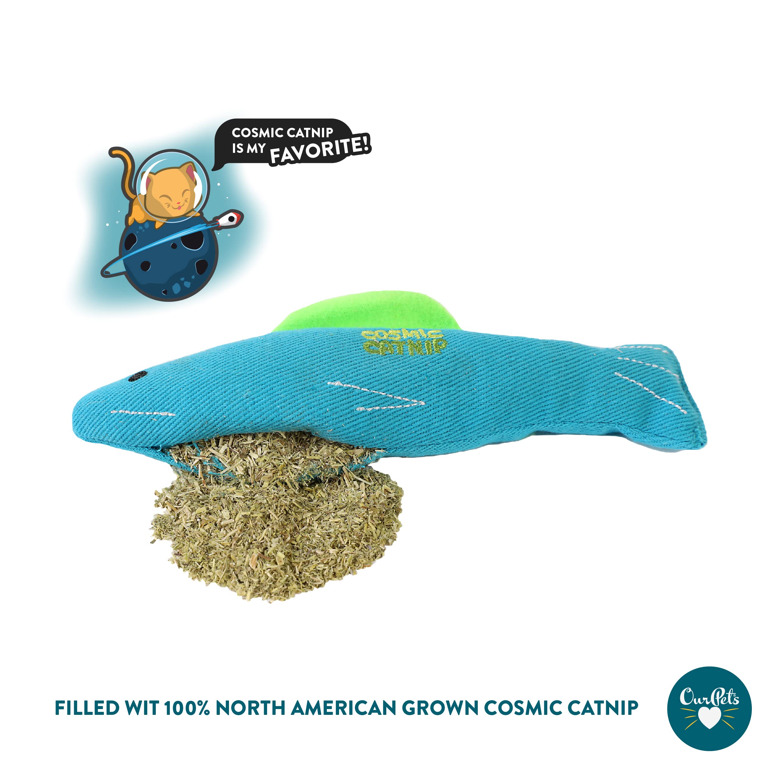 Our Pets 100-Percent North American Catnip Filled Fish Cat Toy (Interactive Cat Chew Toy), Annette (1050011546)
