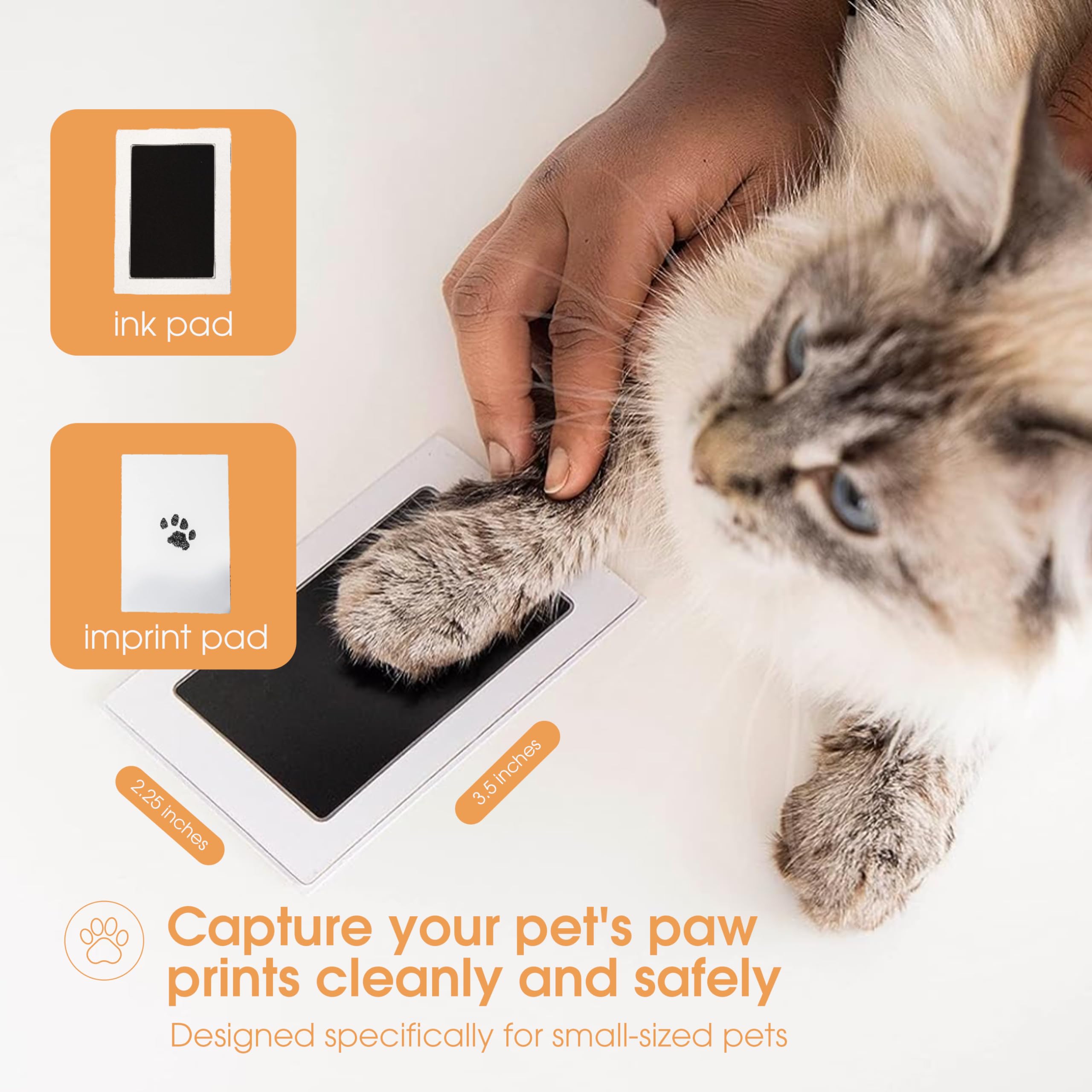 Pearhead 2-Pack Paw Print Clean-Touch Ink Pad, Cat Or Dog Pet Keepsake, Inkless Pawprint Impression Making Kit, Multi-Pack