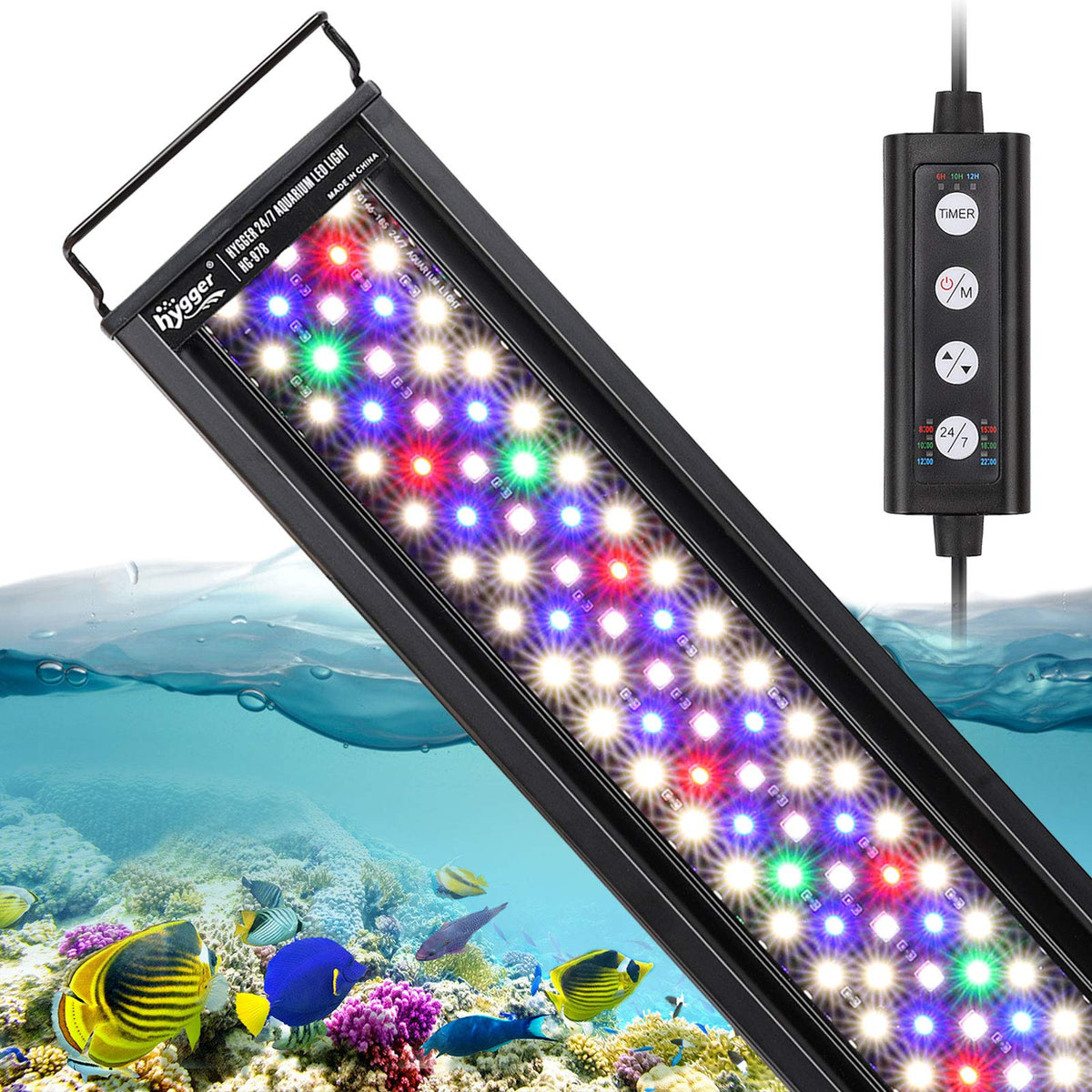 Hygger 22W 24/7 Lighting Aquarium Led Light, Sunrise-Daylight-Moonlight Mode And Diy Mode, Adjustable Timer Adjustable Brightnes