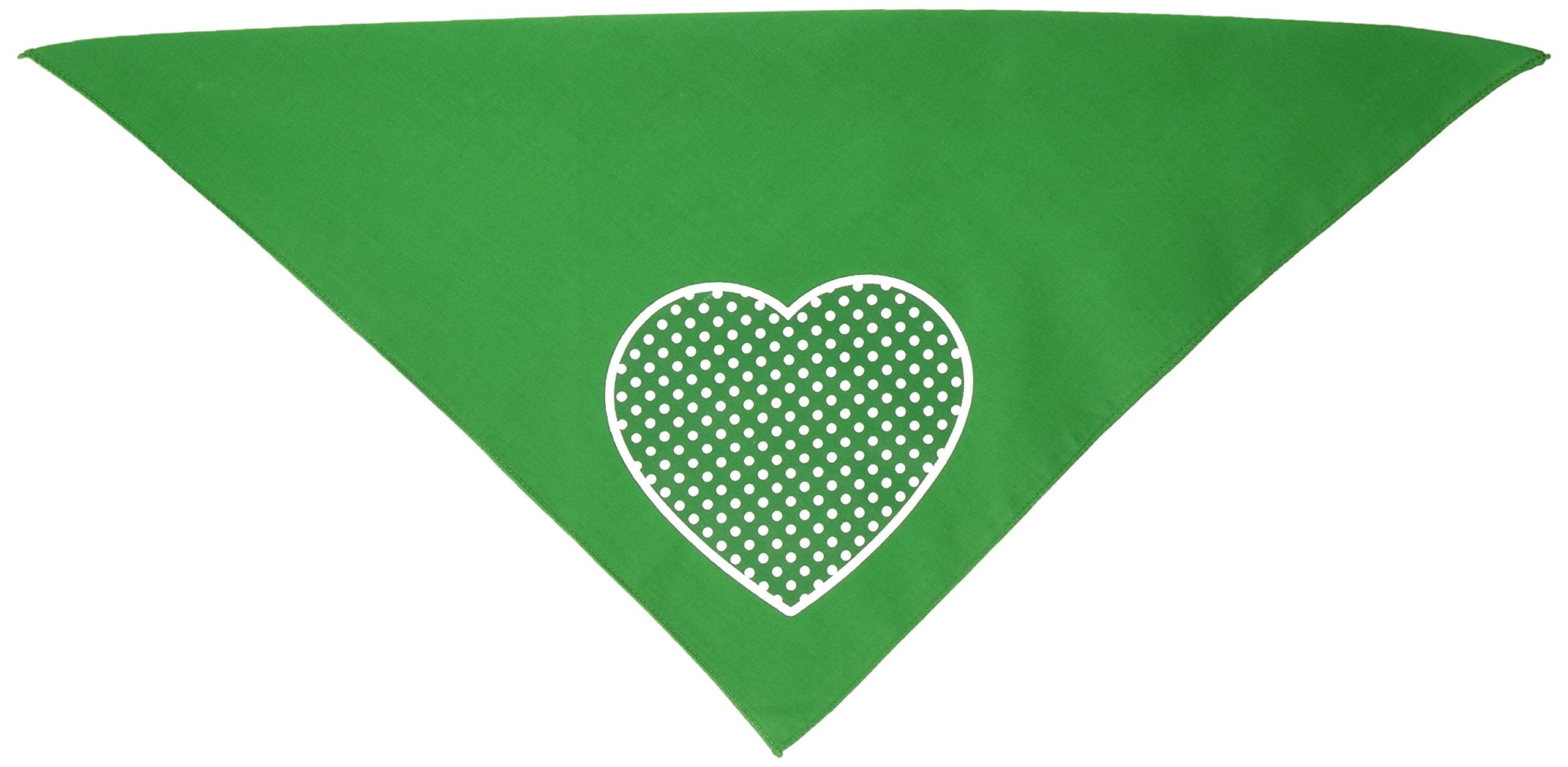 Mirage Pet Products Green Swiss Dot Heart Screen Print Bandana for Pets, Small, Emerald Green