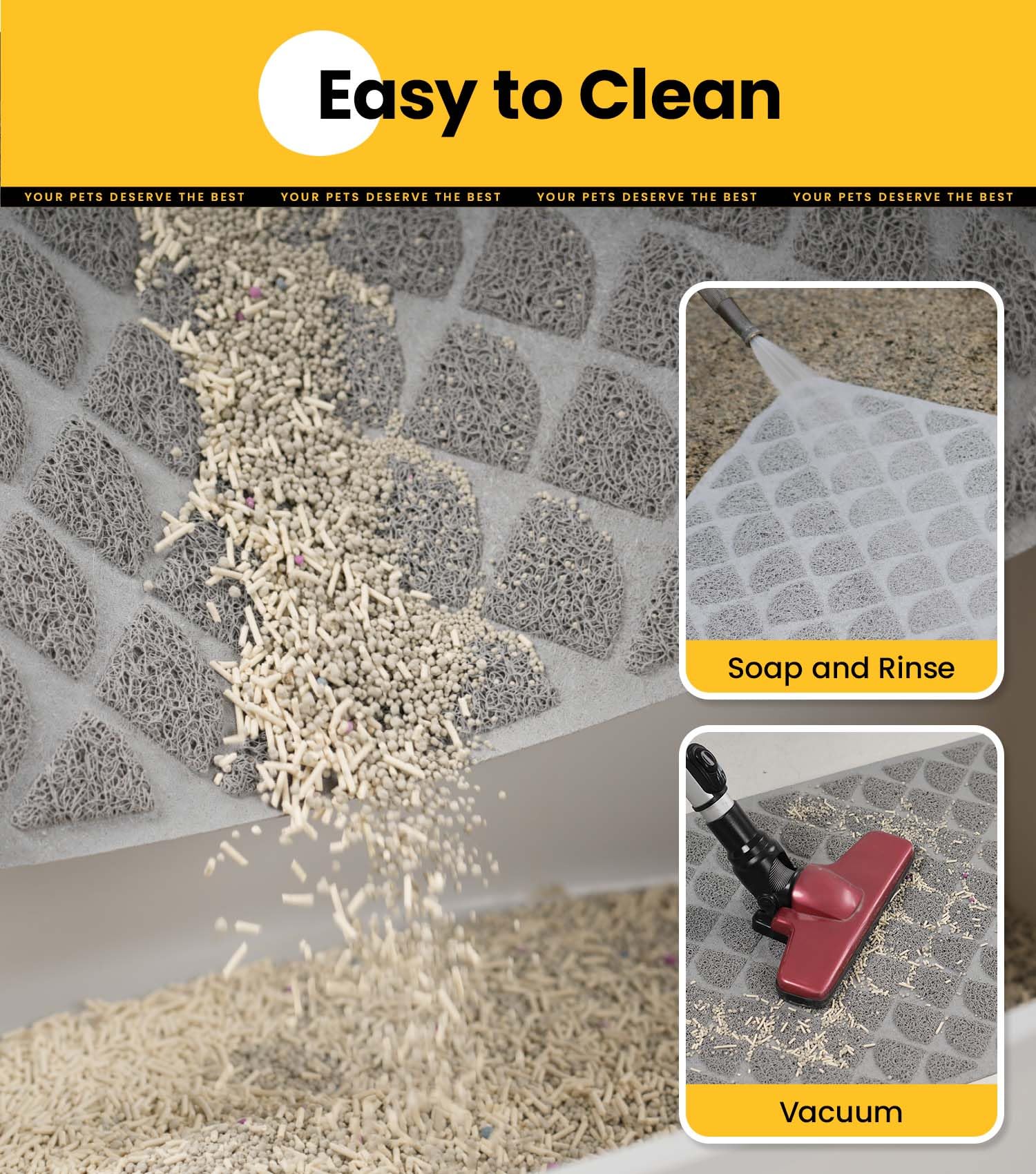 Conlun Cat Litter Mat Litter Trapping Mat, 24    X 17    Premium Durable Pvc Cat Litter Box Mat With Scatter Control, Non-Slip,