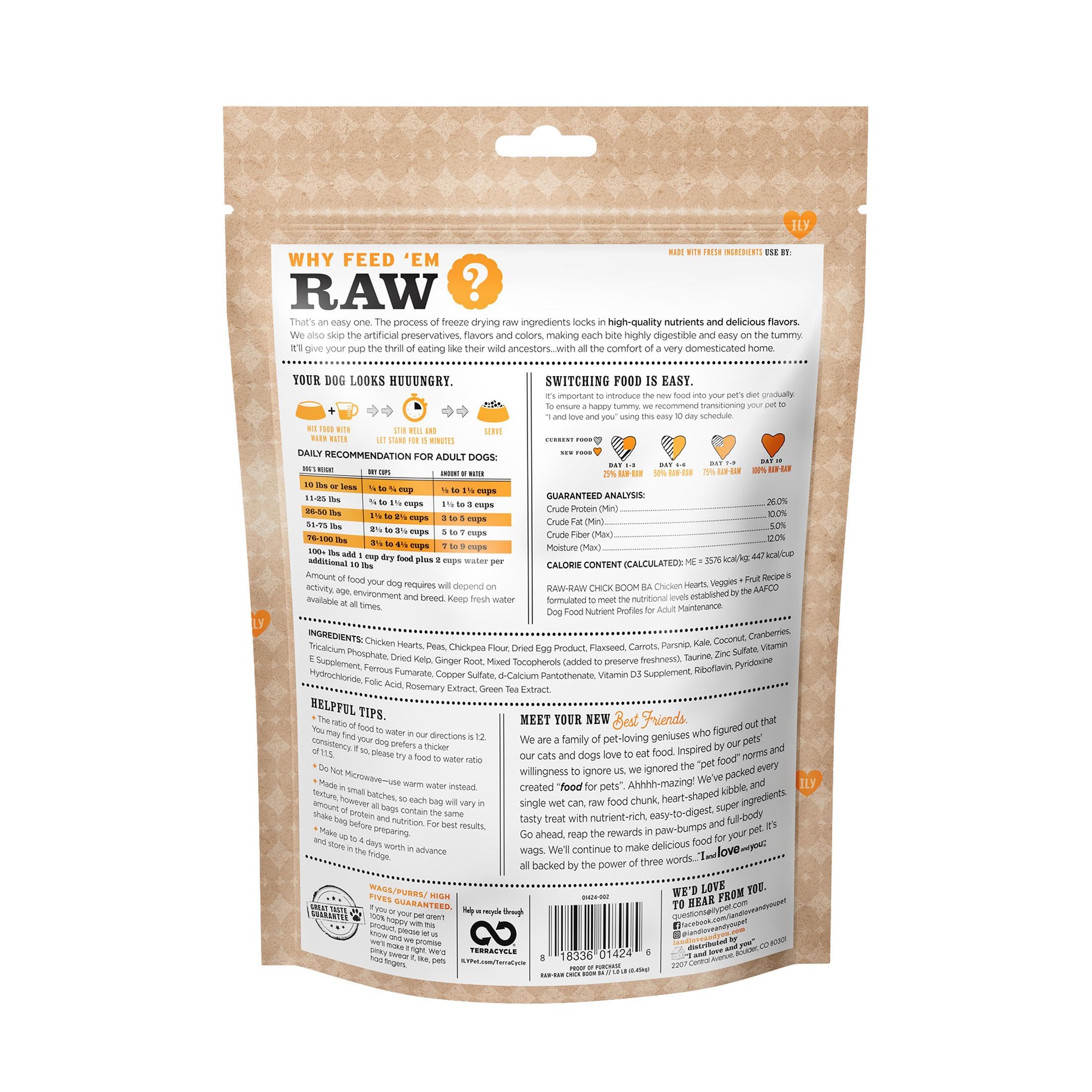 I and Love and You Stir and Boom Dehydrated Freeze Dried Raw Dog Food - Chicken - Grain Free, Real Meat, No Fillers, 1lb Bag