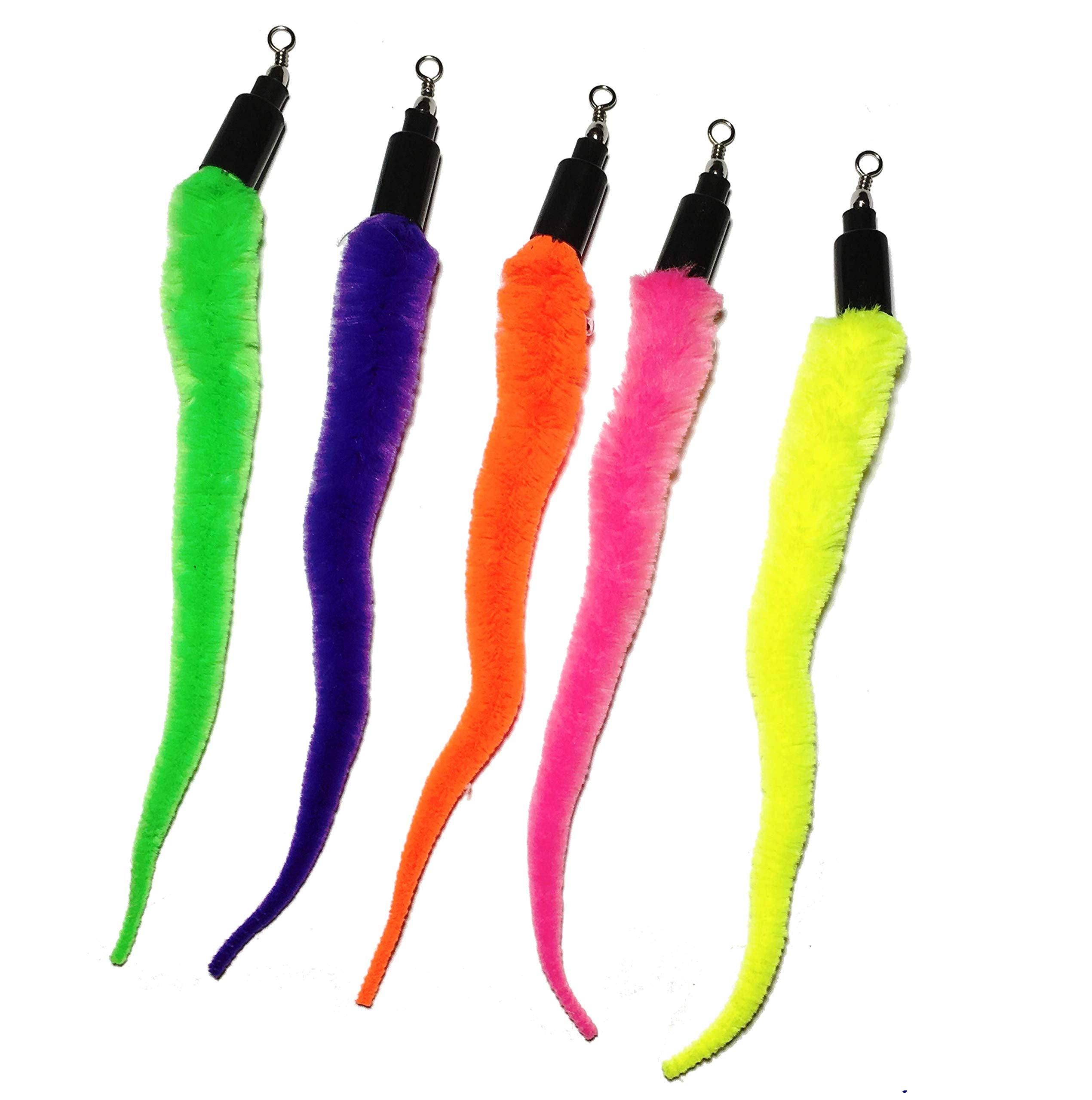 Pet Fit For Life - 5 Piece Kitten Toy Refill Pack - Replacement For Indoor Cat'S Interactive Wand And Catch Wand - Features 5 Assorted Soft Squiggly Worm Attachments