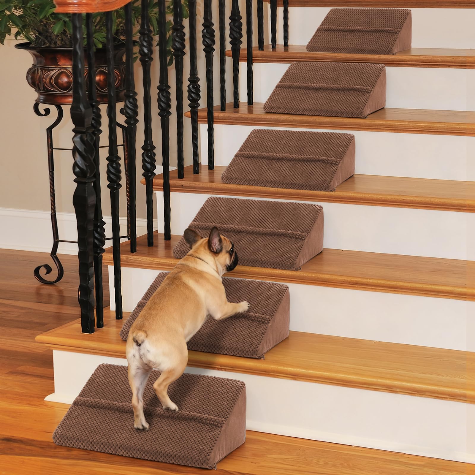 40D Density Foam Dog Ramp with Anti-Slip Bump for Stairs Suits for Small Dogs Cats, Pet Ramp Steps Stairs for Staircase Indoor w
