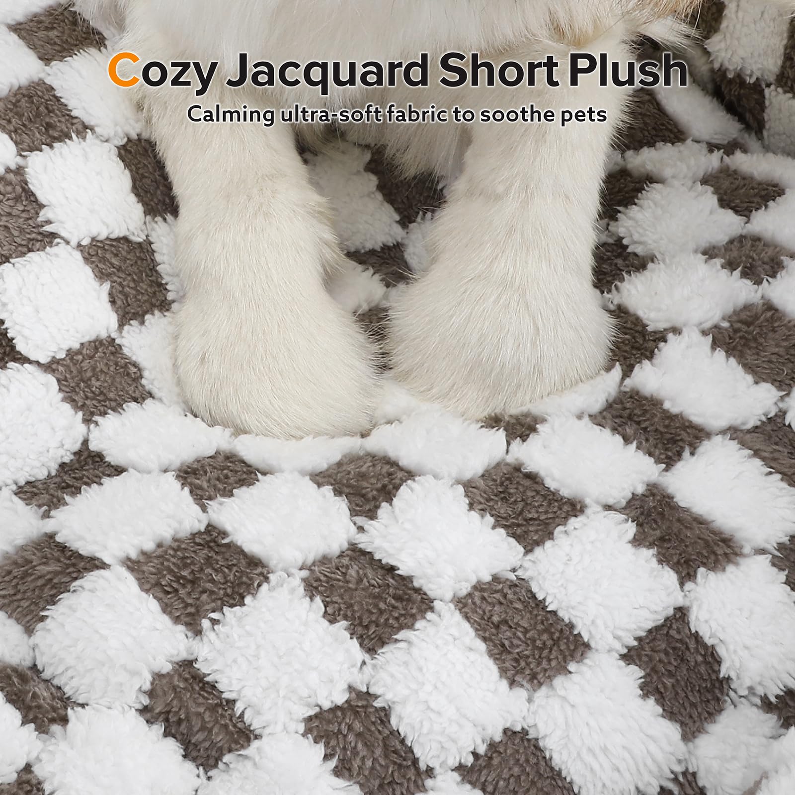 Joejoy Dog Bed For Medium Small Dogs - Rectangle Orthopedic Dog Sofa Bed, Cute Modern Puppy Bed With Jacquard Shaggy Plush & Ant