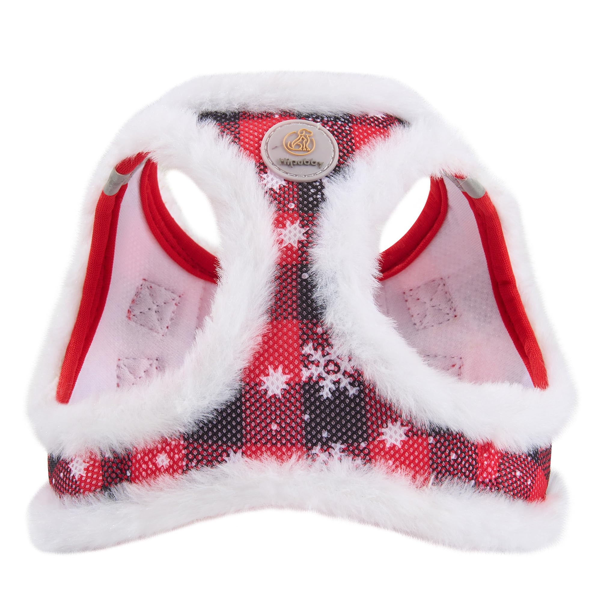 Hipubby Christmas Dog Harness and Leash Set, No Pull Soft Mesh Puppy Harness for Small Medium Dogs, Cats - Step in Reflective Ve