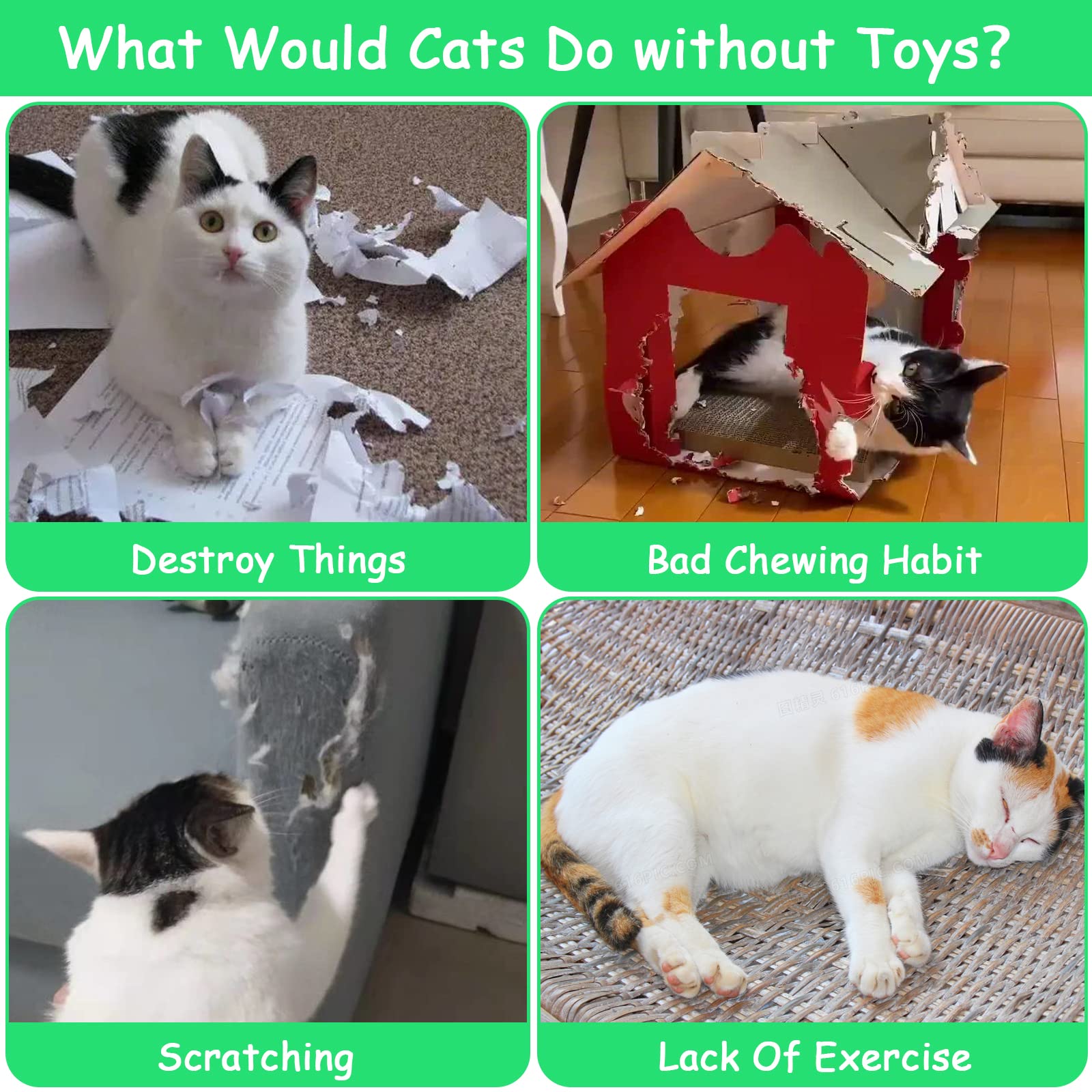 Etekyer Catnip Toys, Catnip Toys For Cats, Cat Toys With Catnip, Cat Toys For Indoor Cats Kittens, Cat Chew Toy, Cat Pillow Toys For Teeth Cleaning Playing, 6 Pack