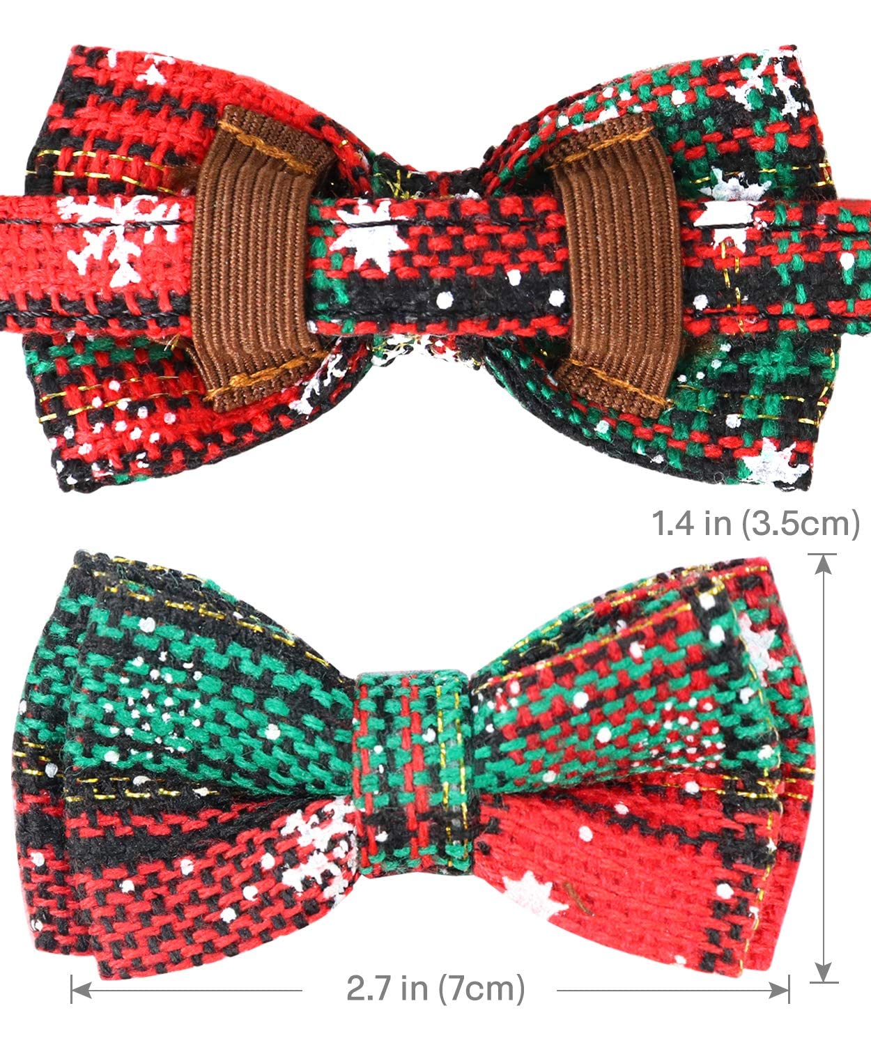 Joytale Upgraded Christmas Cat Collar With Bells, Breakaway Cat Collars With Bow Tie, 1 Pack Girl Boy Safety Plaid Kitten Collar