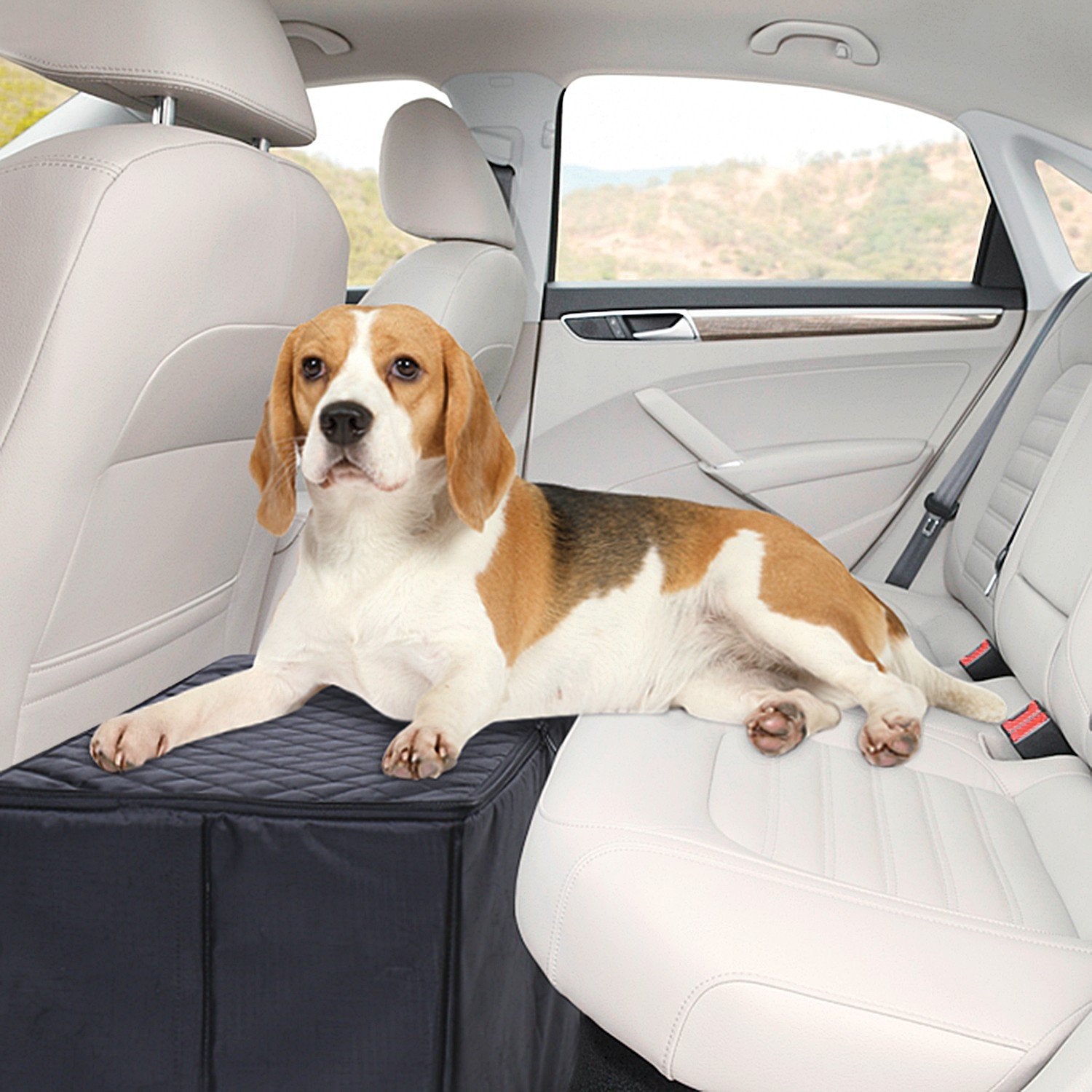 Msr Imports Dog Car Seat Extender - Safer More Comfortable Back Seat Platform With Storage