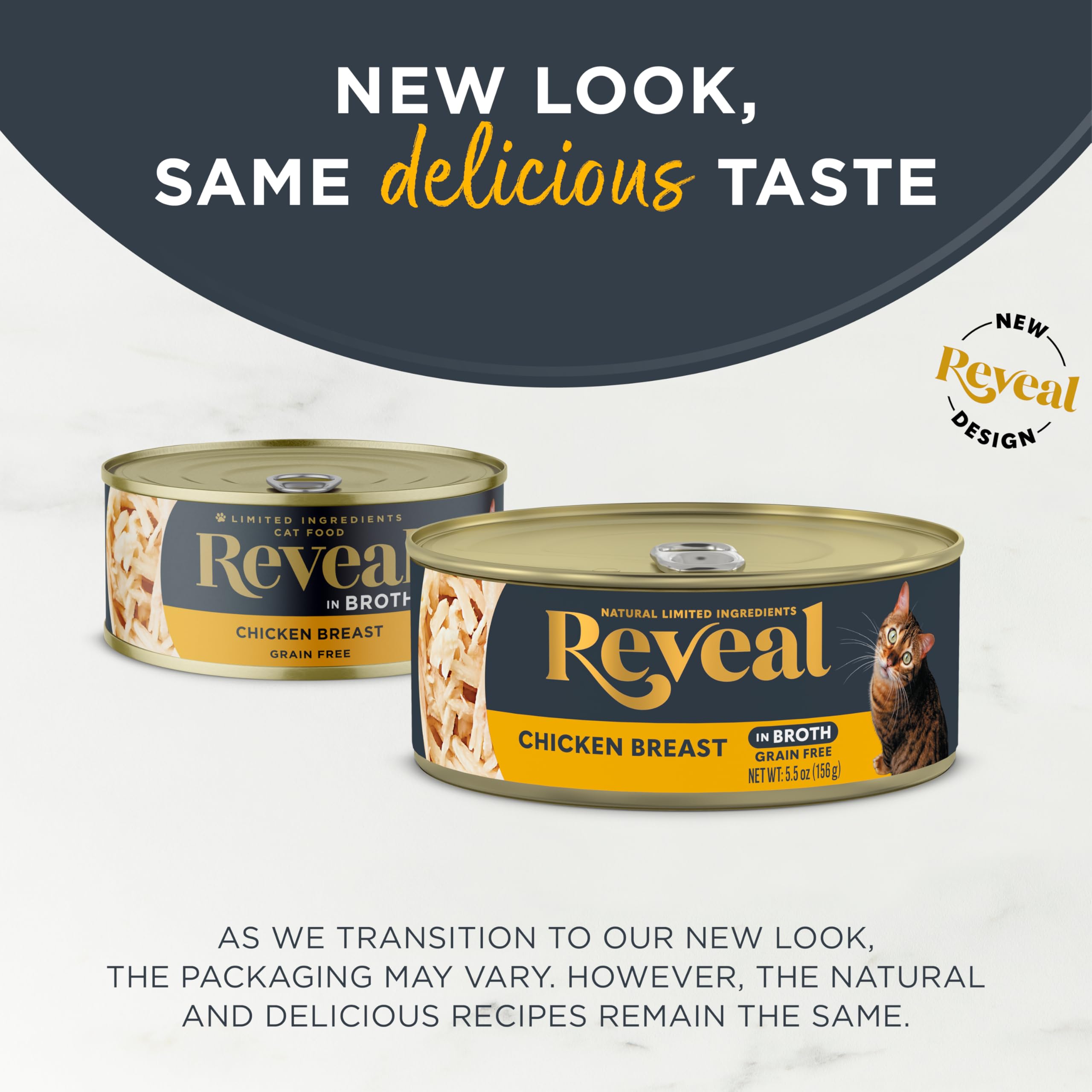 Reveal Wet Canned Cat Food, Grain Free, High Protein, Chicken Breast in Broth, 5.5 oz (Pack of 12)