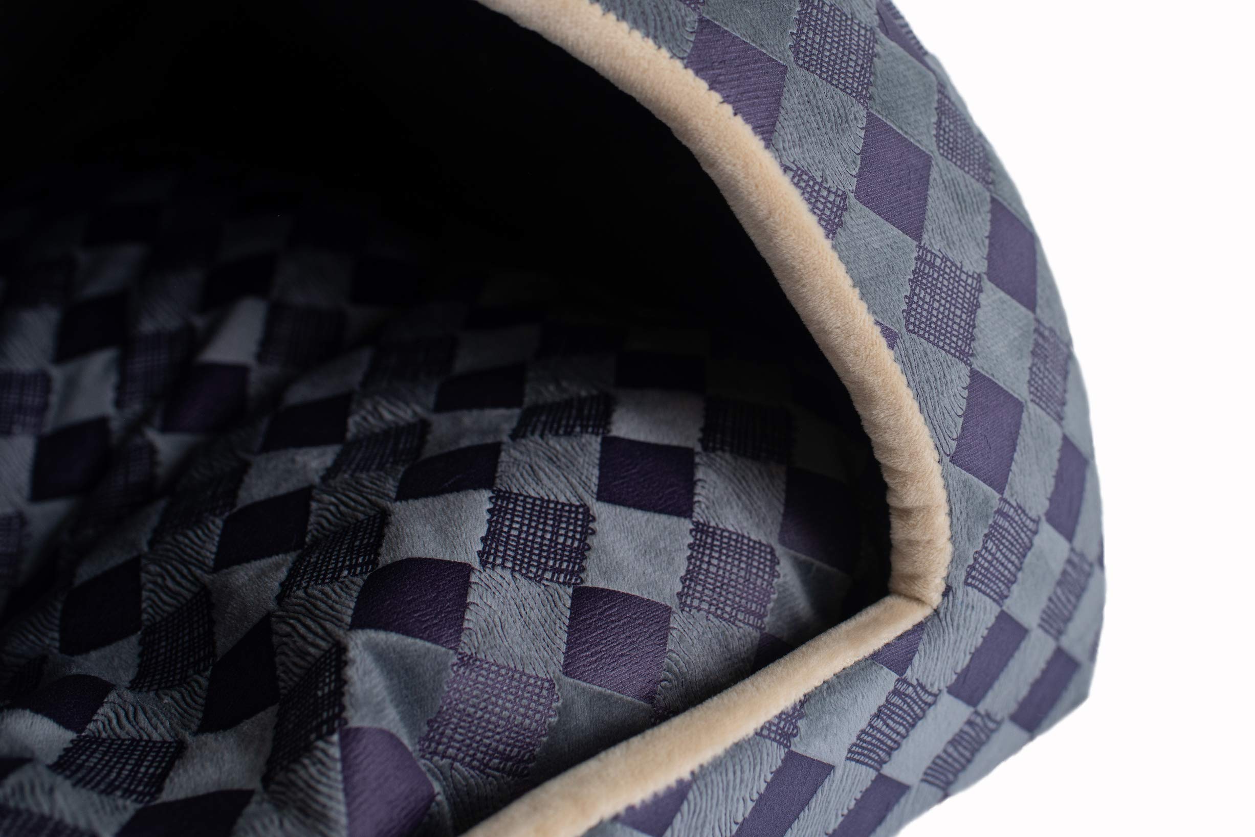 Armarkat Cat Bed Model C65HHG/LS, Purple Gray Combo Checkered Pattern