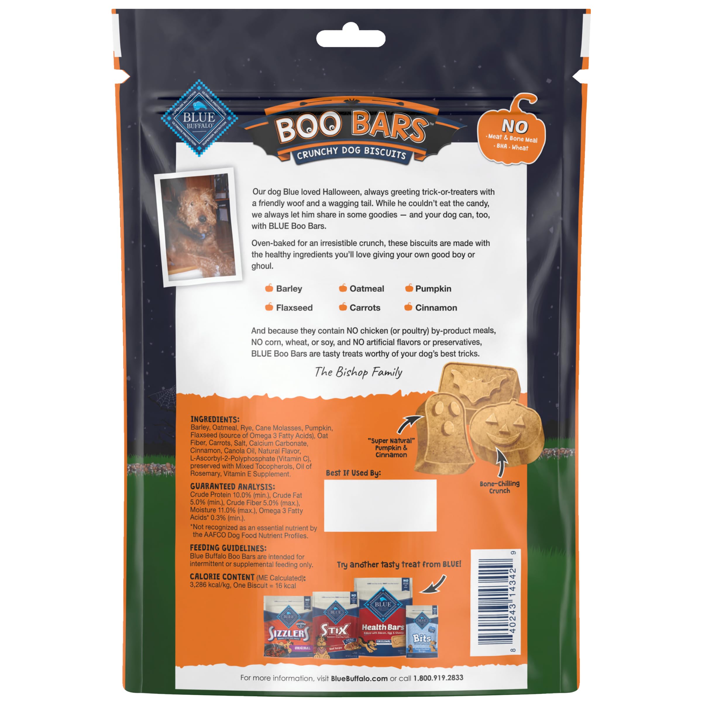 Blue Buffalo Boo Bar Pumpkin and Cinnamon 11oz.