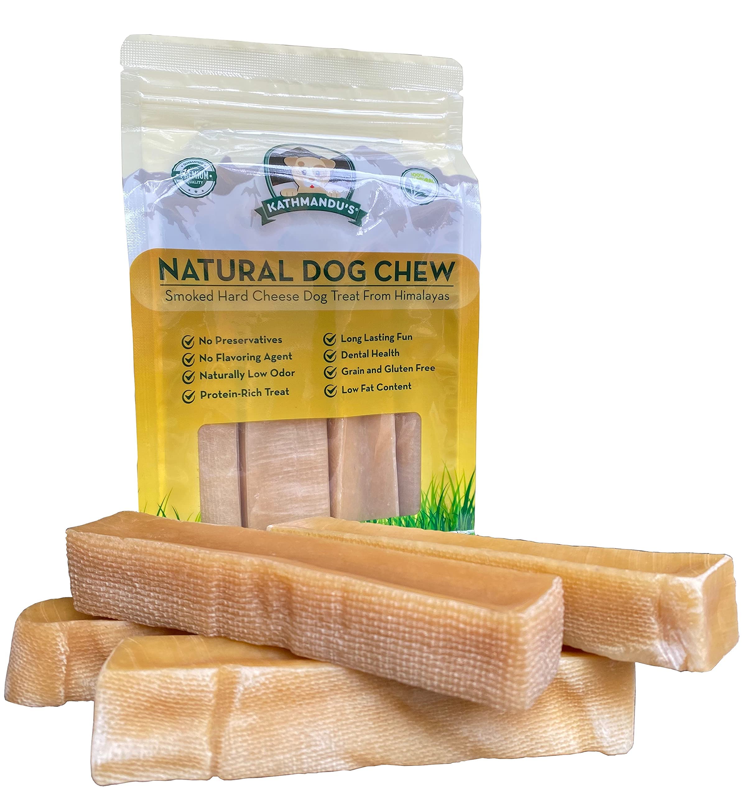 Authentic Himalayan Yak Cheese for Dogs - Large/XLarge (Pack of 4) - Sourced from Pristine Himalayan Foothill, Rawhide-Free, NO 