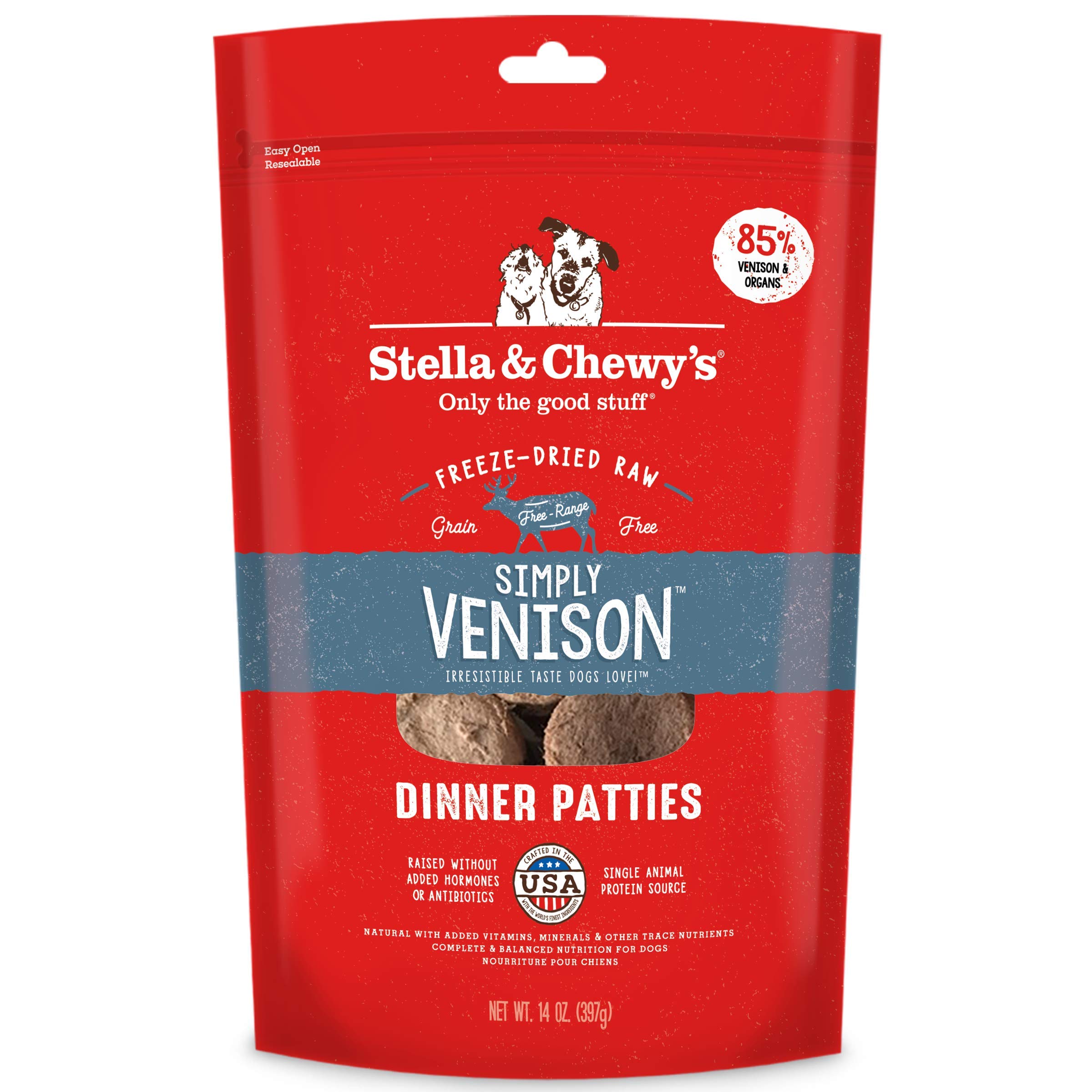 Stella and Chewys Dog Freeze-Dried Dinner Patties Simply Venison 14Oz