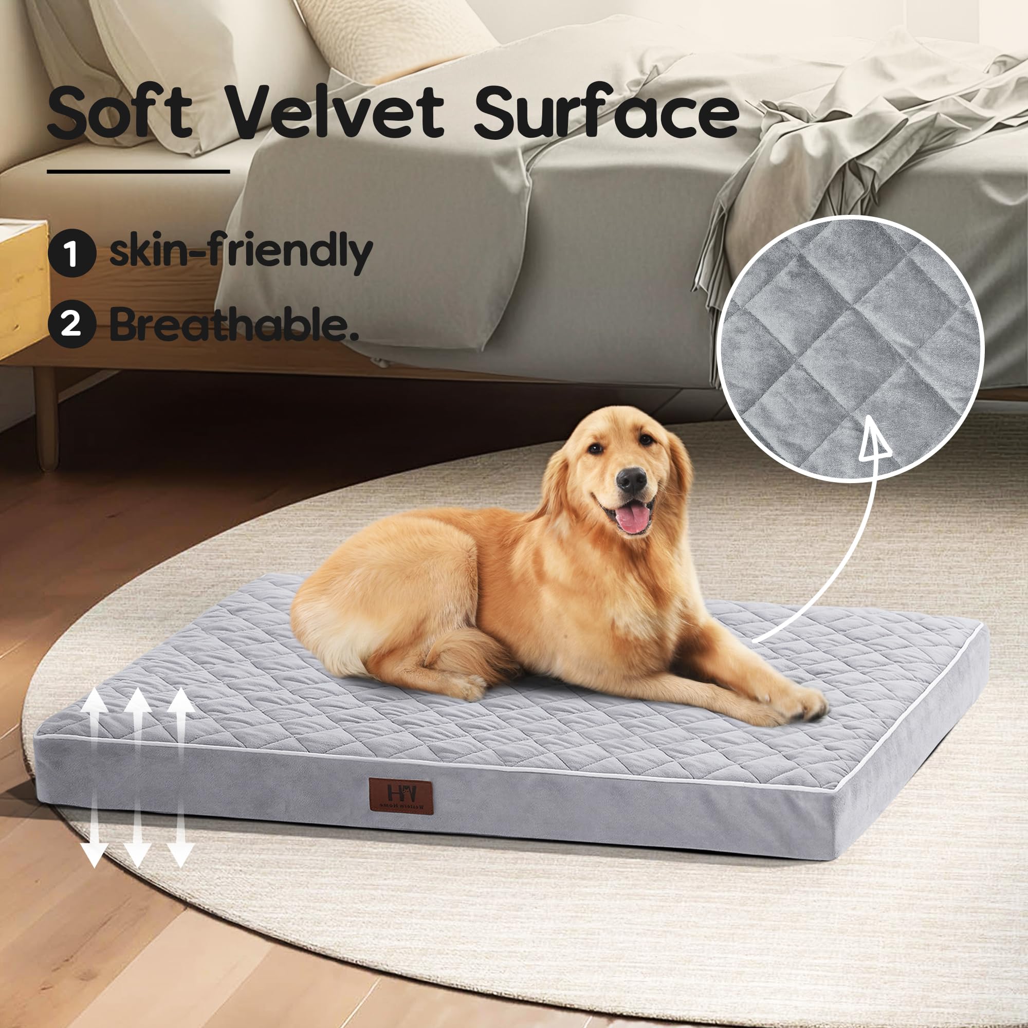 Western Home Wh Large Dog Bed Orthopedic Dog Beds For Large Dogs Washable Dogs Crate Bed Waterproof Pet Crate Beds Egg Foam Anti