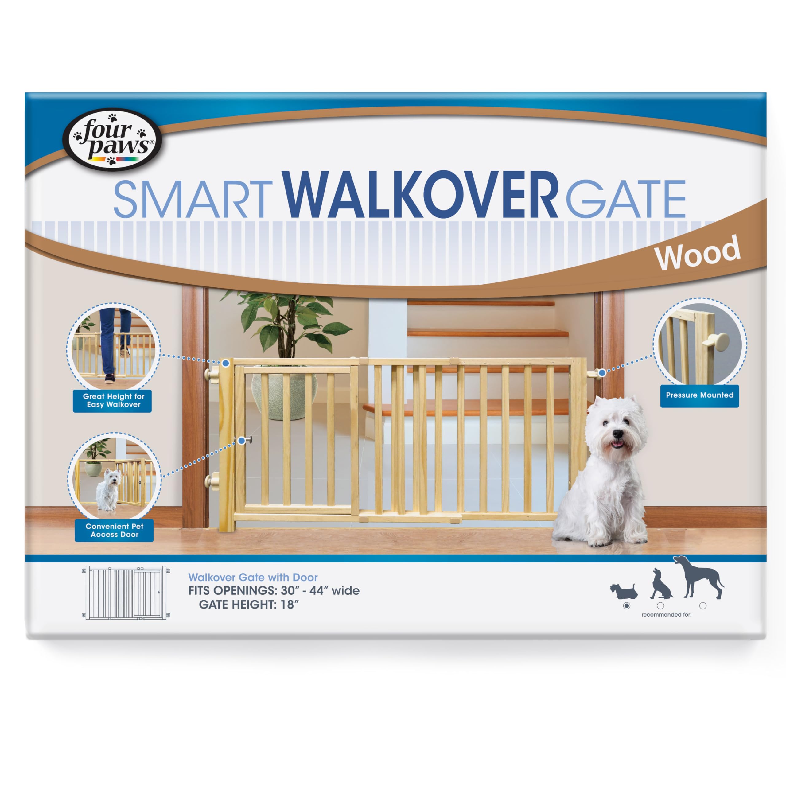 Four Paws Walk Over Wooden Dog Gate, 30-44' W By 18' H