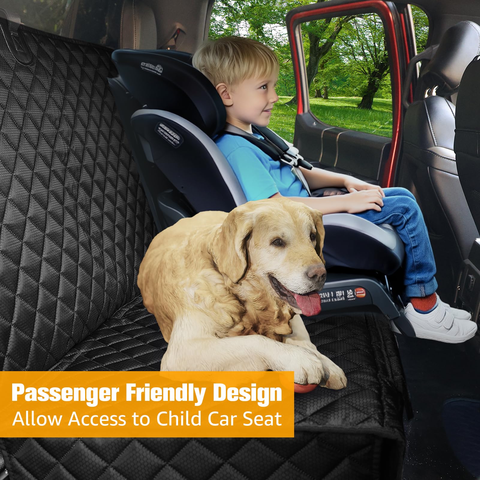 Peticon Dog Car Seat Covers For Ford F150/Ram1500/Nissan Frontier/Toyota Tacoma/Gmc Canyon/Silverado, Waterproof Pet Back Seat C