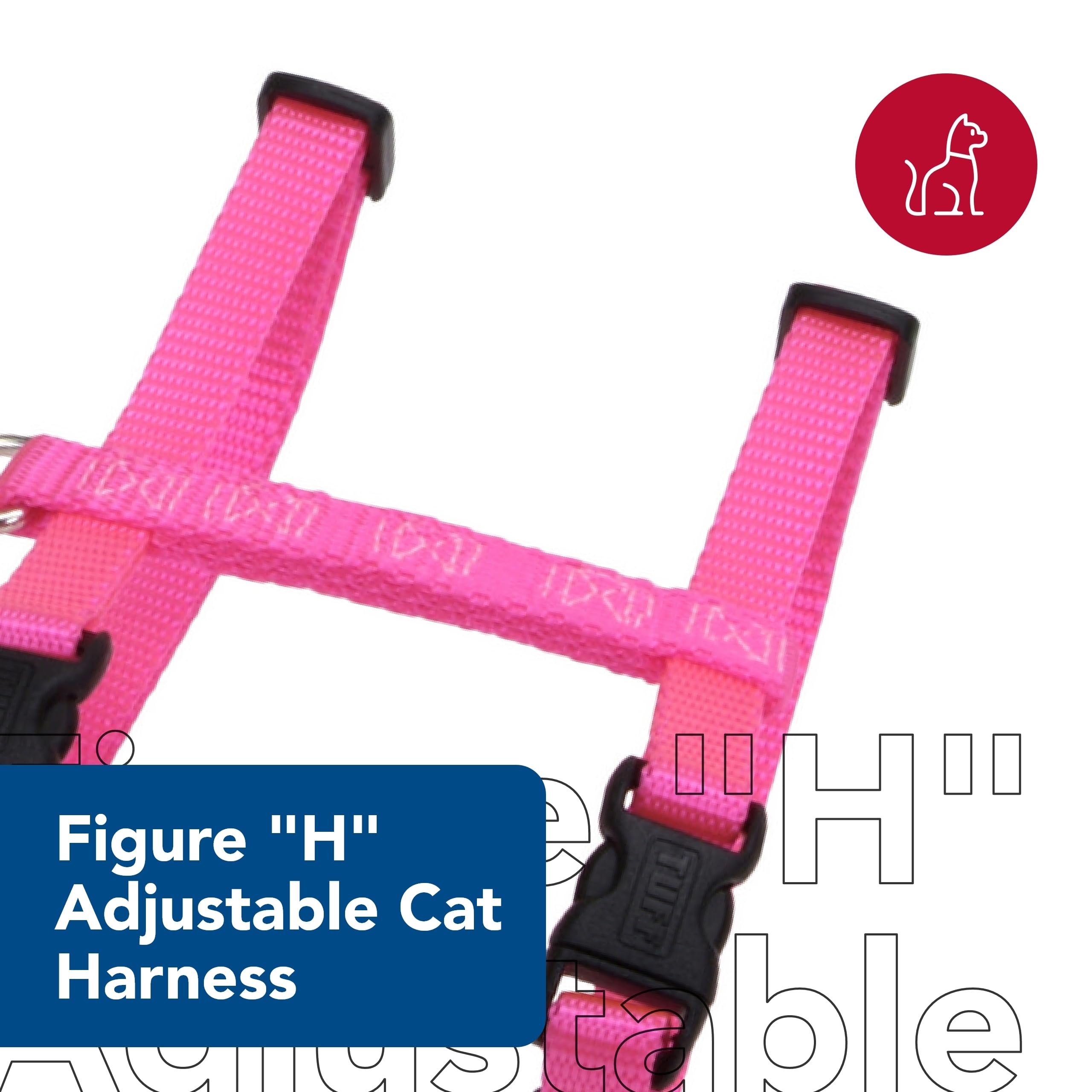 Coastal Pet Figure 'H' Adjustable Cat Harness - Outdoor Cat Supply - Comfortable For Cats - Secure Snap-Lock Buckles - Blue, 3/8' X 10'-18'