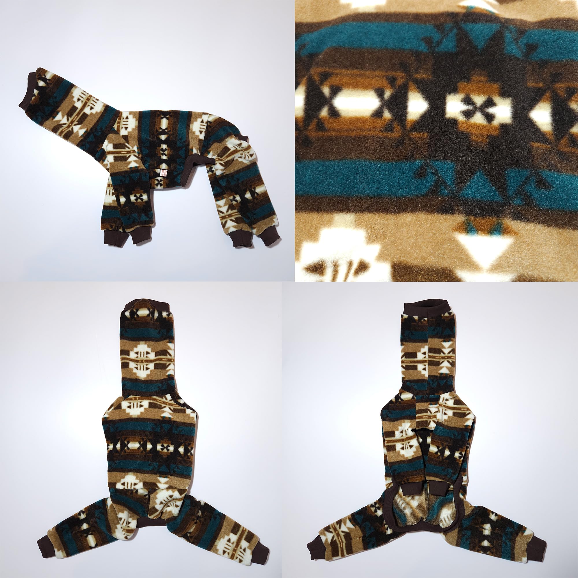 D DOGGY STAR Italian Greyhound Sweater Turtleneck Outfit Nordic Fleece Onesie Clothes Whippet for Dog Coat (XL,Brown Nordic)
