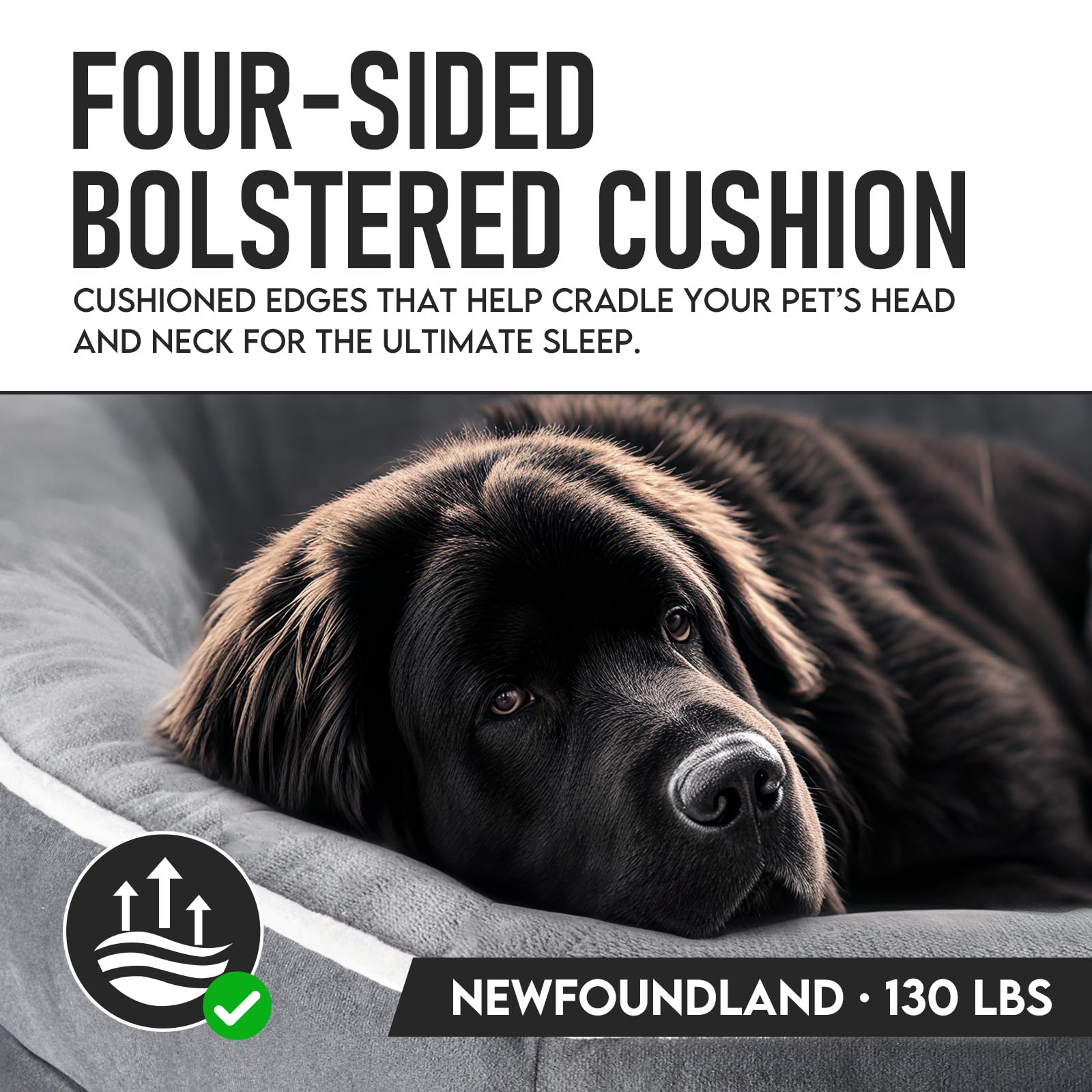 Ohgeni Orthopedic Big Dog Couch Xx-Large Sized Pet Beds For Fathers Gifts With Comfort Foam Support, Soft Indestructible Fabric,