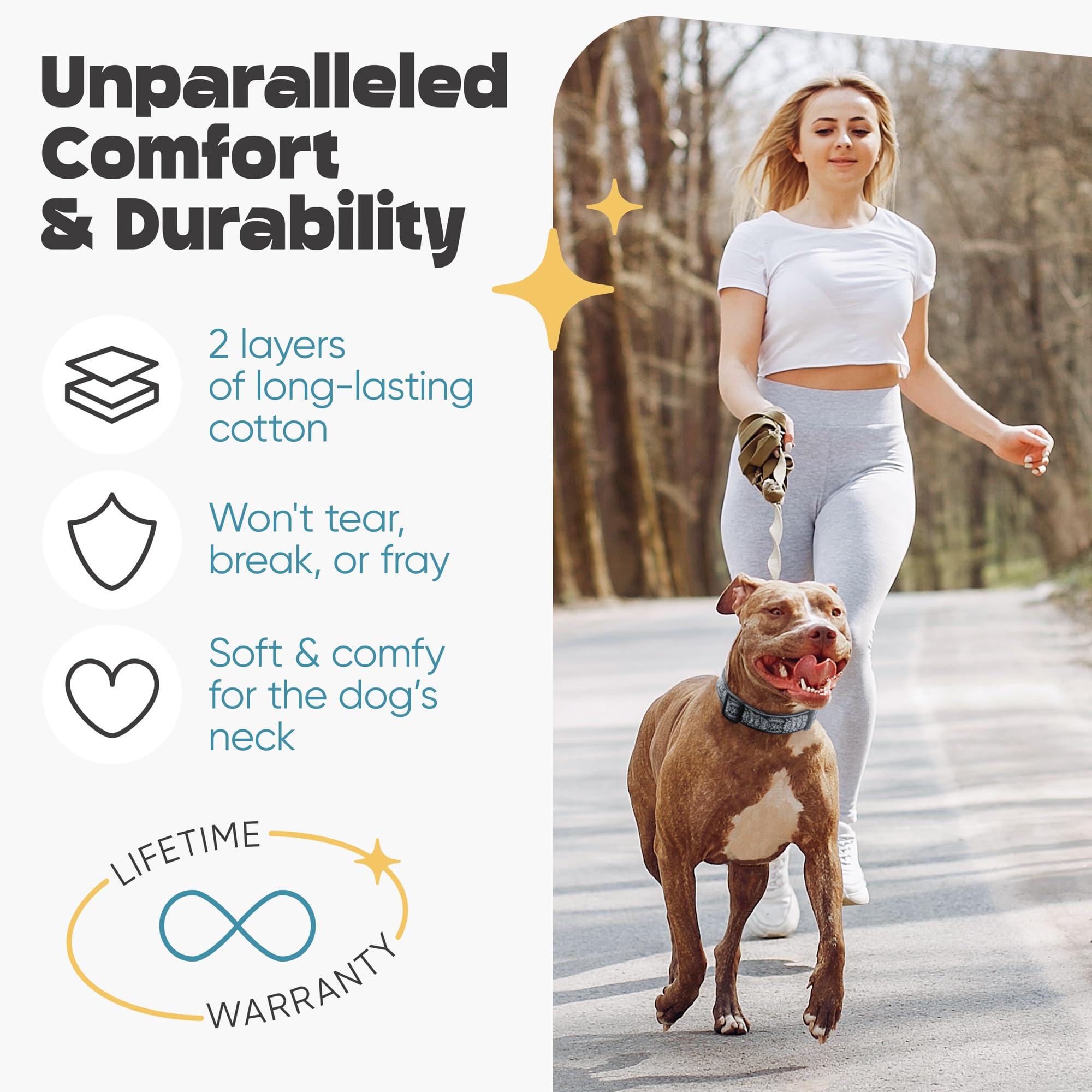 Dog Collar For Medium & Large - Black Silver Woven Pattern On Long Lasting, Adjustable, Strong And Durable Collars For Dogs - Ch