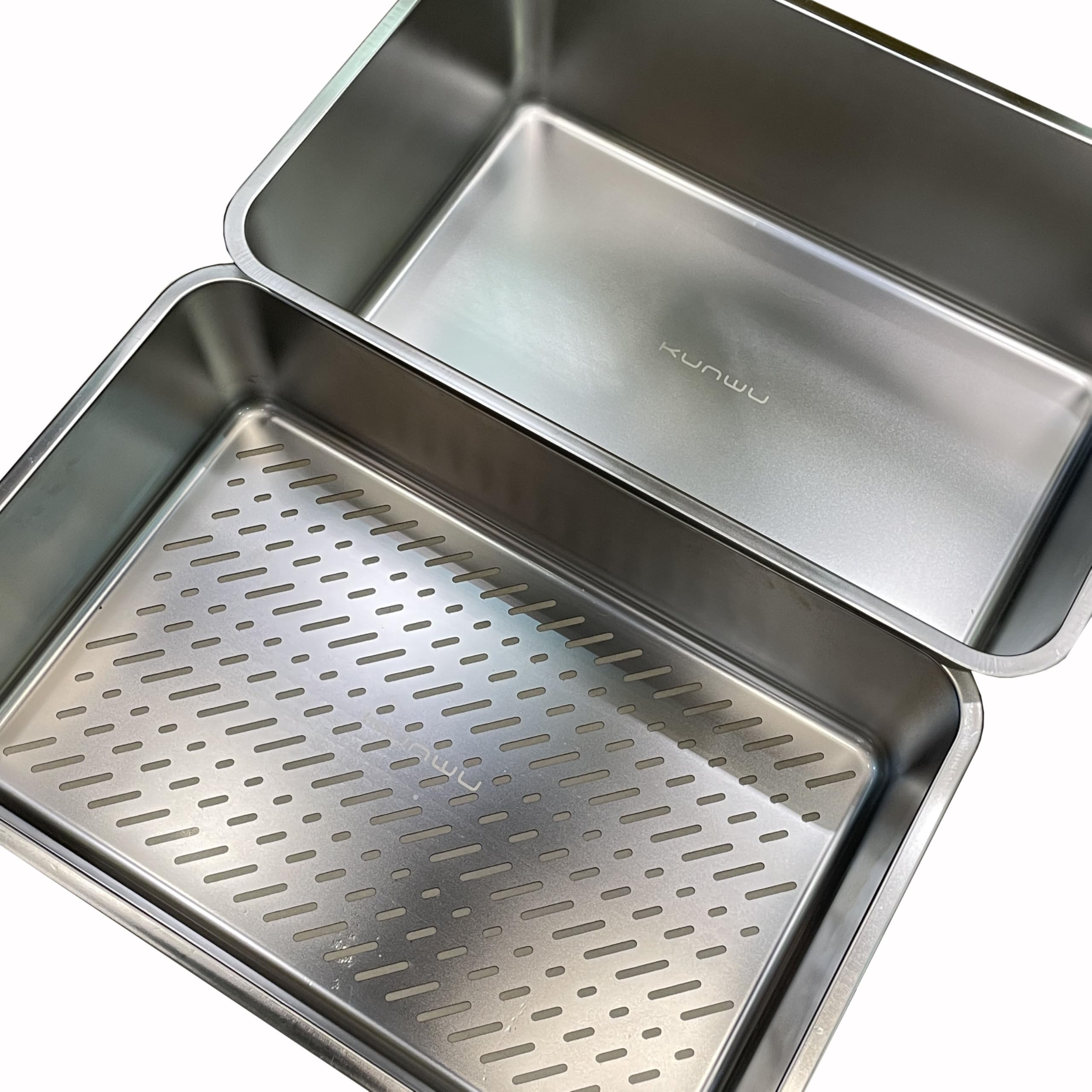 Kunwu Extra Large Stainless Steel Sifting Litter Box Scoop Free Cat Litter Tray, Corrosion Resistant Easy Clean No Odor Three Pa