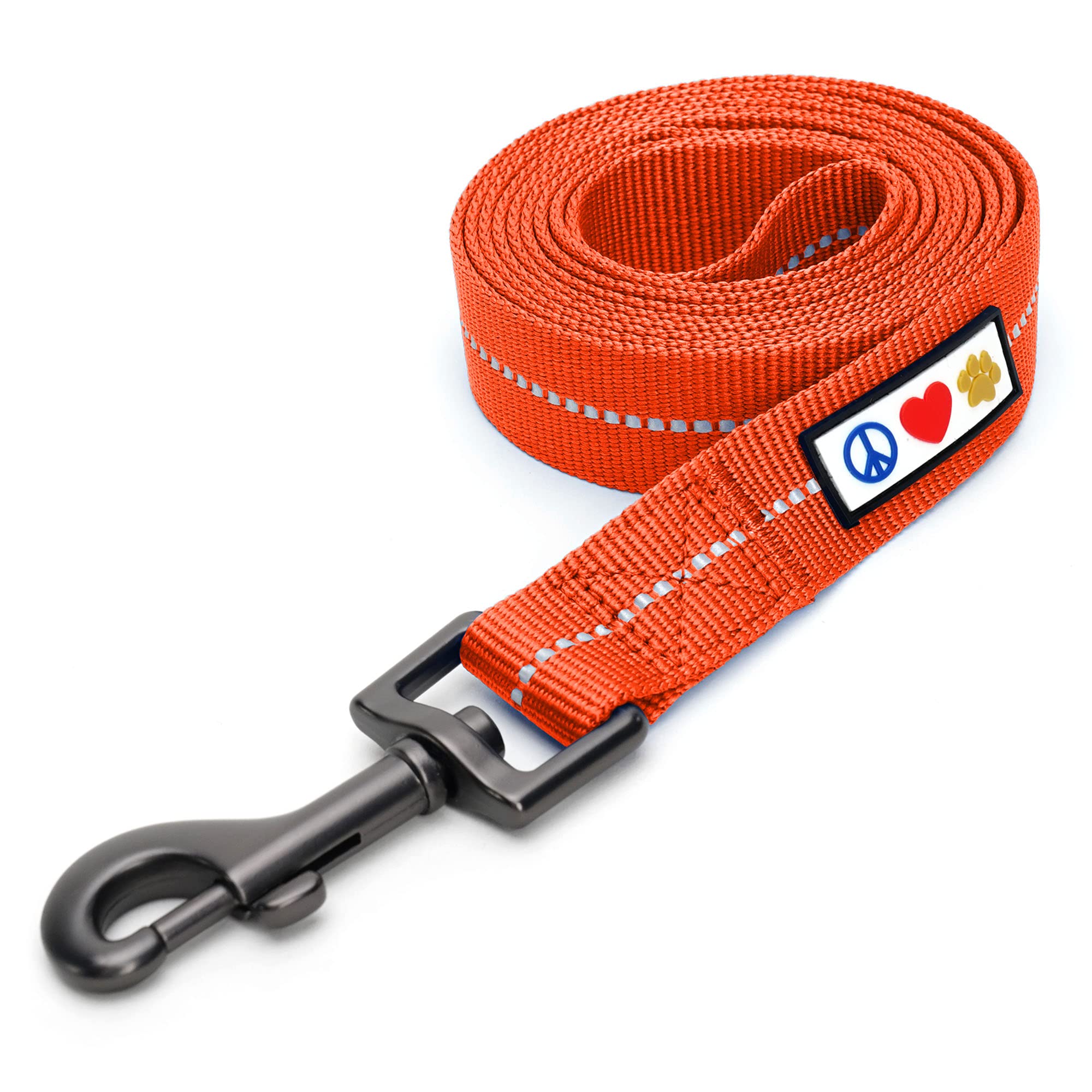 Pawtitas 6 Ft Recycled Dog Leash With Reflective Stitched Thread - Small, Made From Plastic Bottles Collected From Oceans - Oran