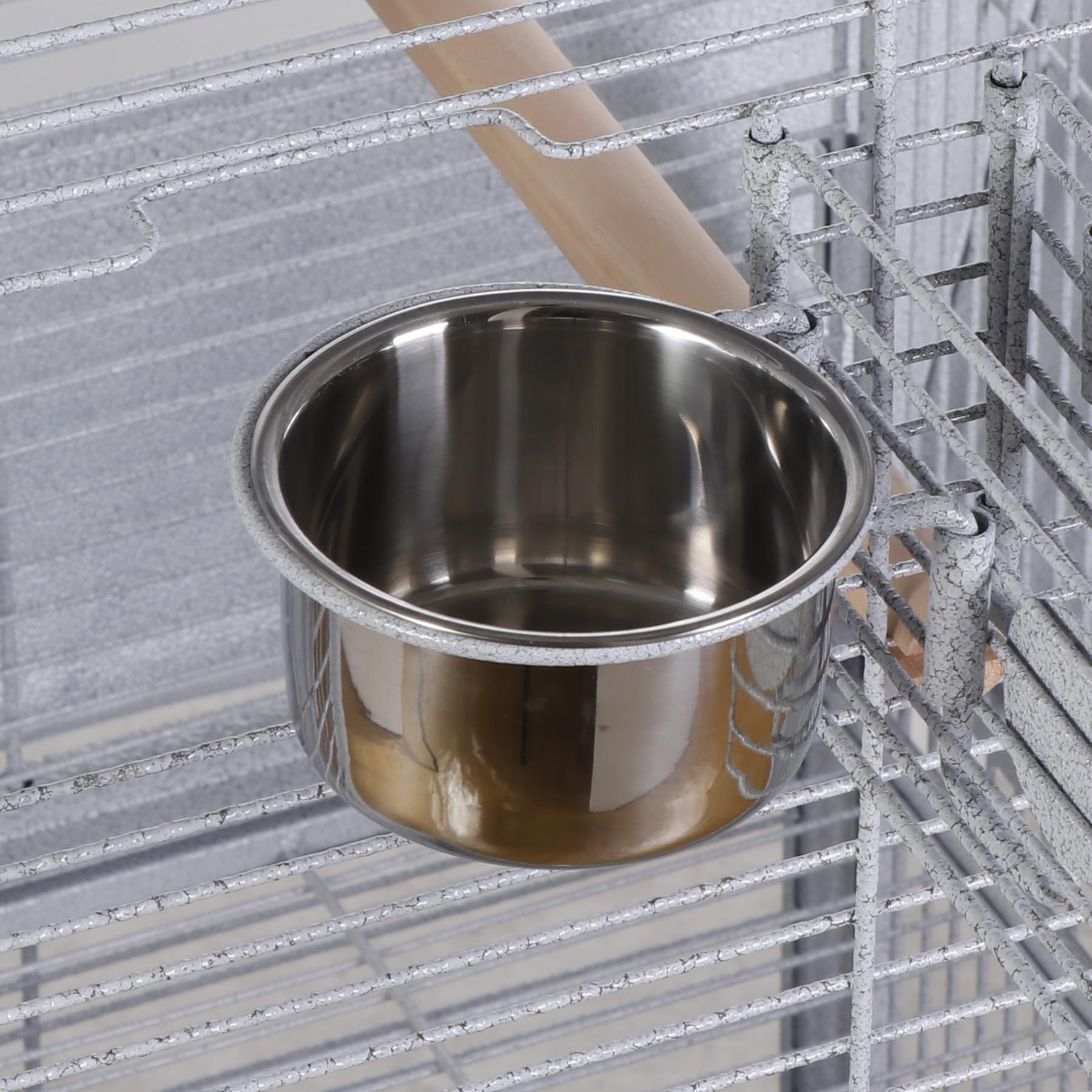 Super Deal Pro 61-Inch 2In1 Large Bird Cage With Rolling Stand Playtop Parrot Chinchilla Finch Cage Macaw Conure Cockatiel Cockatoo Pet House Wrought Iron Birdcage, White