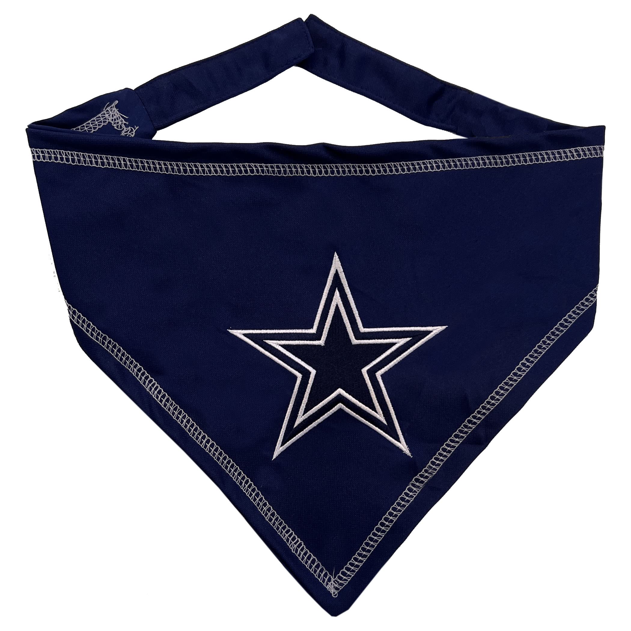 Pets First Nfl Dallas Cowboys Tie Bandana, Large/X-Large. Dog Bandana Scarf Bib For Pet Cat Dog. The Ultimate Game-Day, Party Ba