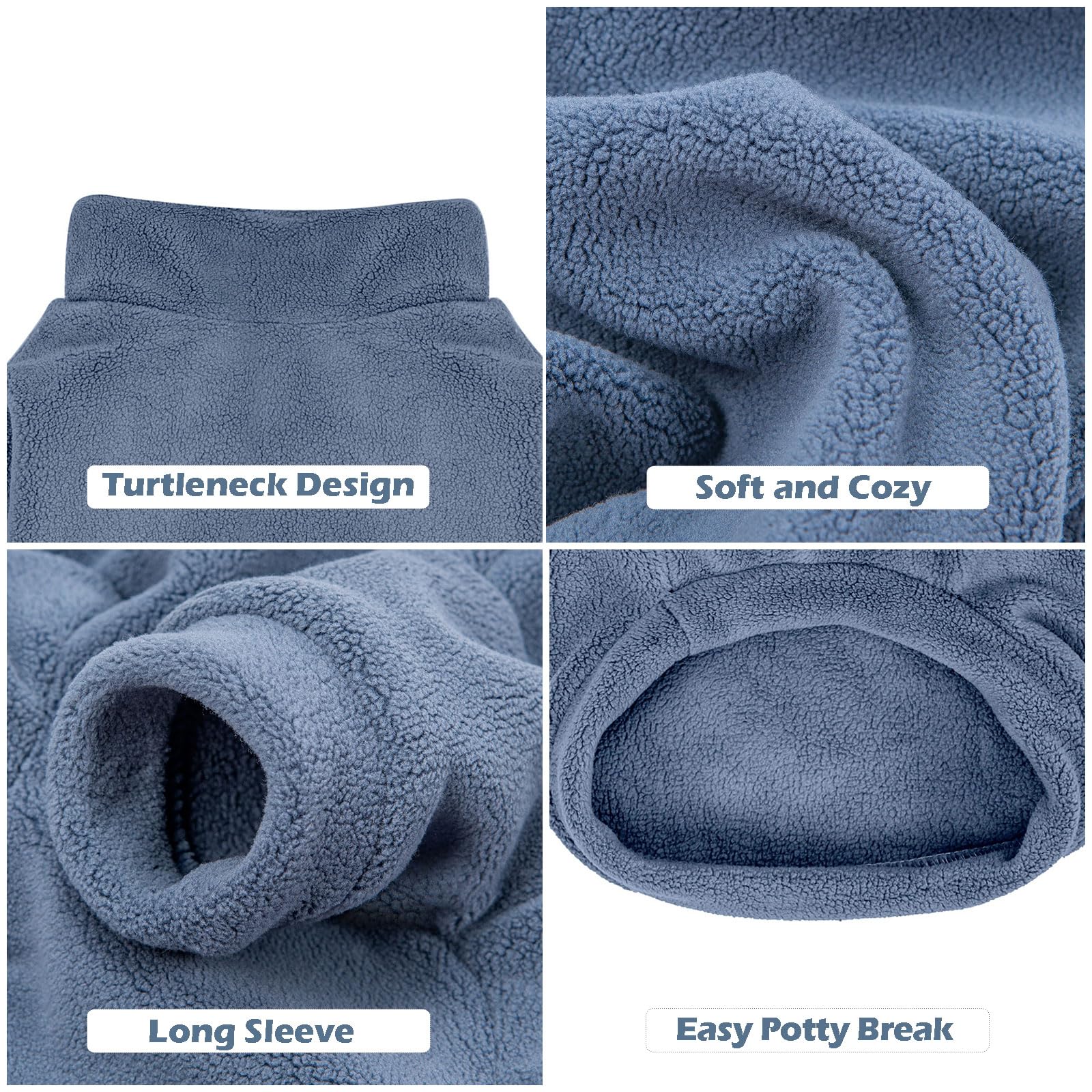 Gyalaperi Dog Sweater, 3 Pack Dog Sweaters For Small Dogs Girl Boy, Ultra Soft Warm Puppy Clothes Coat For Winter (Gray+Azure+Na