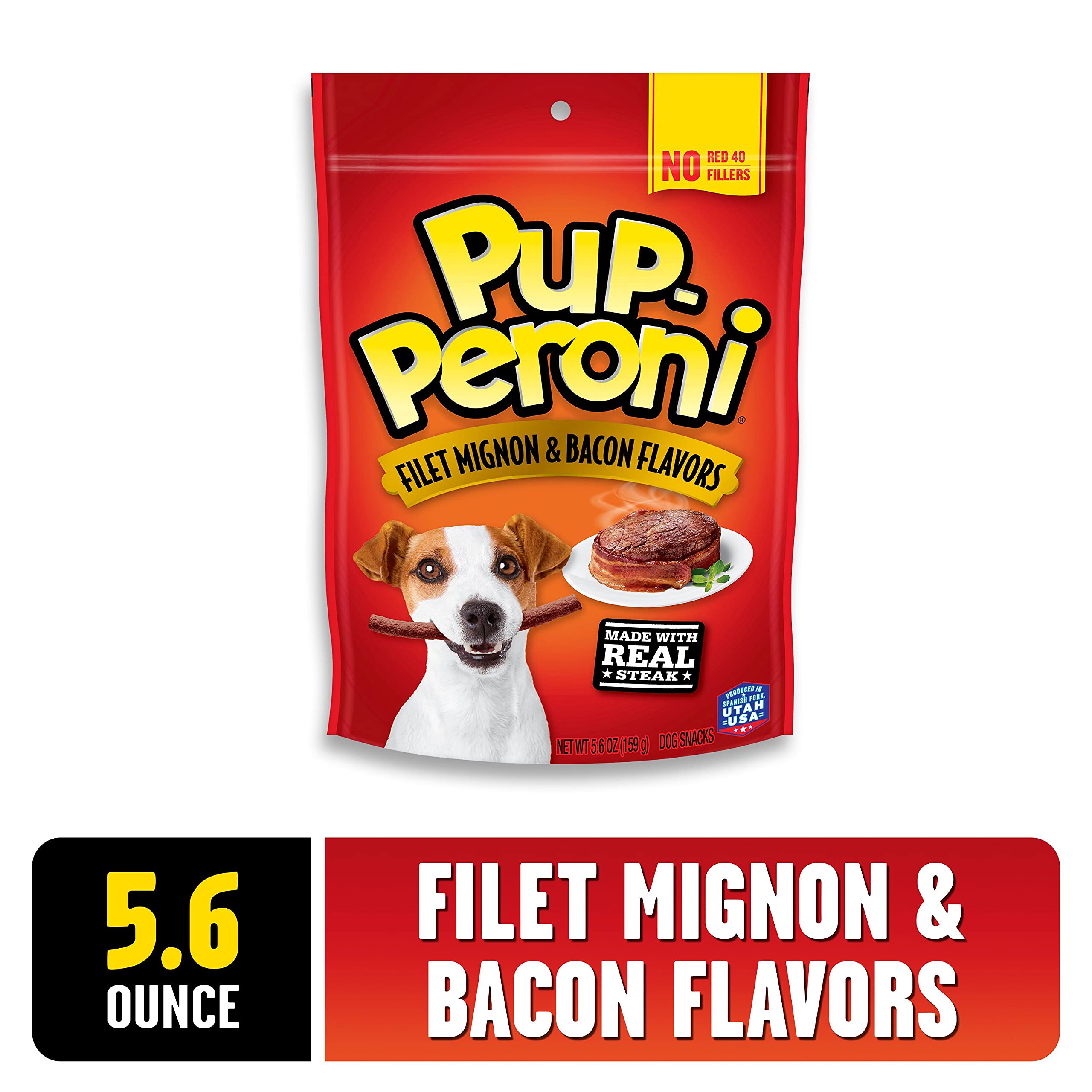 Pup-Peroni Filet Mignon & Bacon Flavor Dog Treats, 5.6 Ounce (Pack of 8)