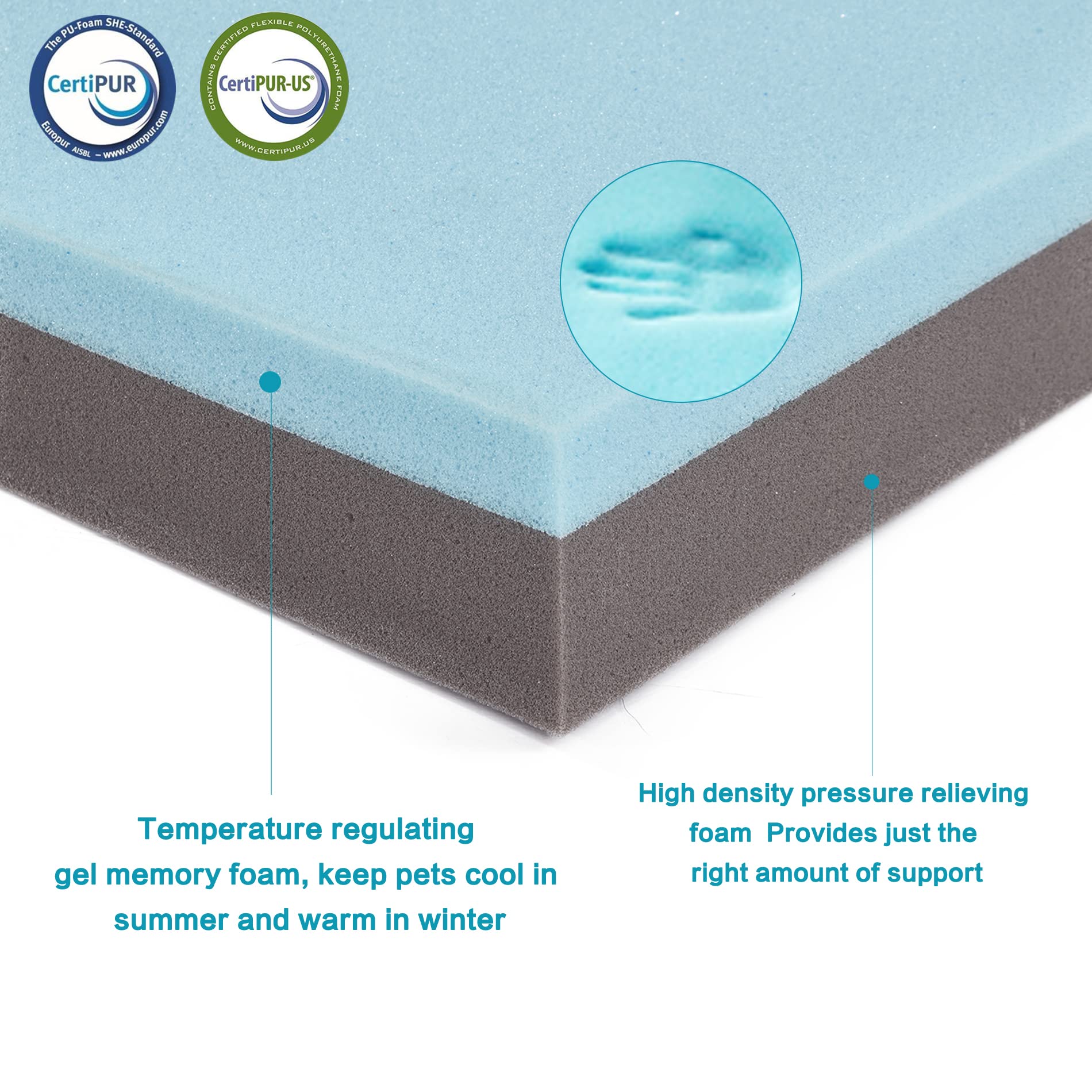Gohoo Pet Orthopedic Memory Foam Dog Bed, Cooling Dog Beds For Extra Large Dogs -Waterproof Pet Bed For Crate With Removable Washable Cover, Ideal For Arthritic Dogs, Xl(41Inch,90Lbs)