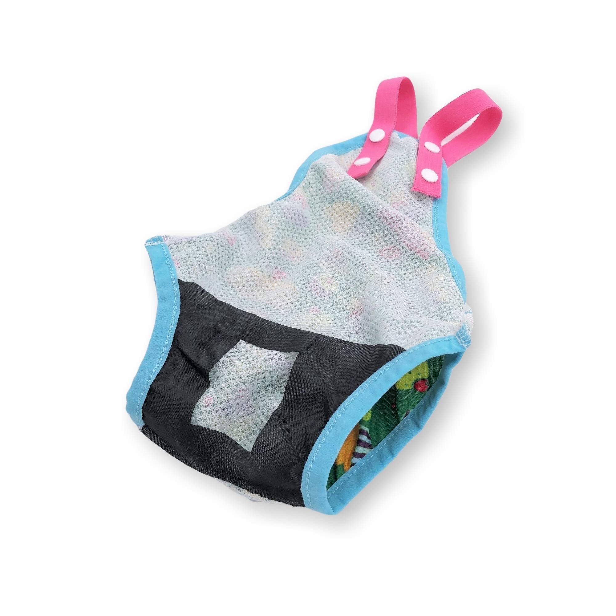 FUNNYDOGCLOTHES Pack of 6 Female Dog Diapers Sanitary Pantie Washable Reusable with Suspenders Stay On for Small Pet (S: Waist 1