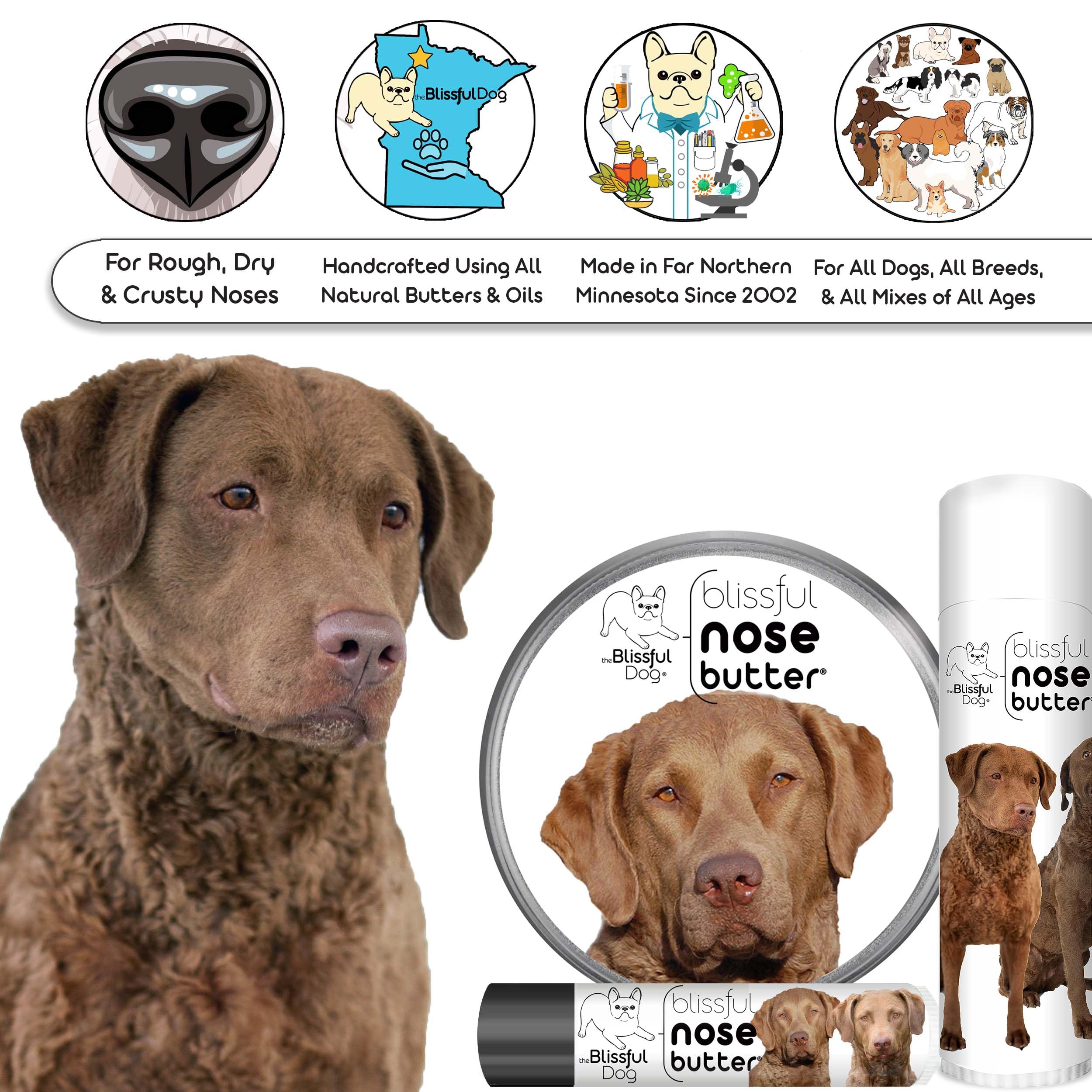 The Blissful Dog Chesapeake Bay Retriever Unscented Nose Butter, 4-Ounce